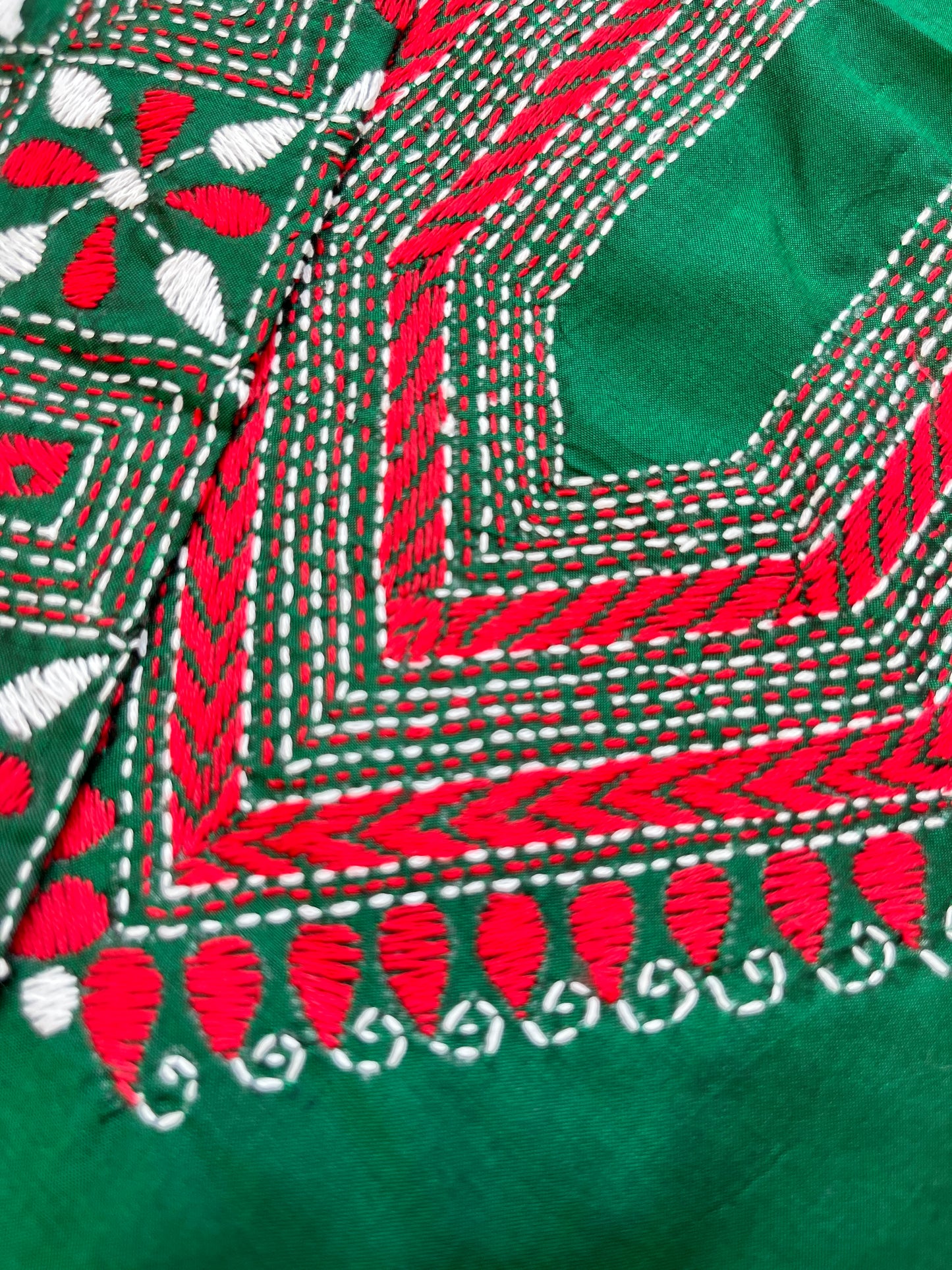 Silk Kantha work kurta fabric