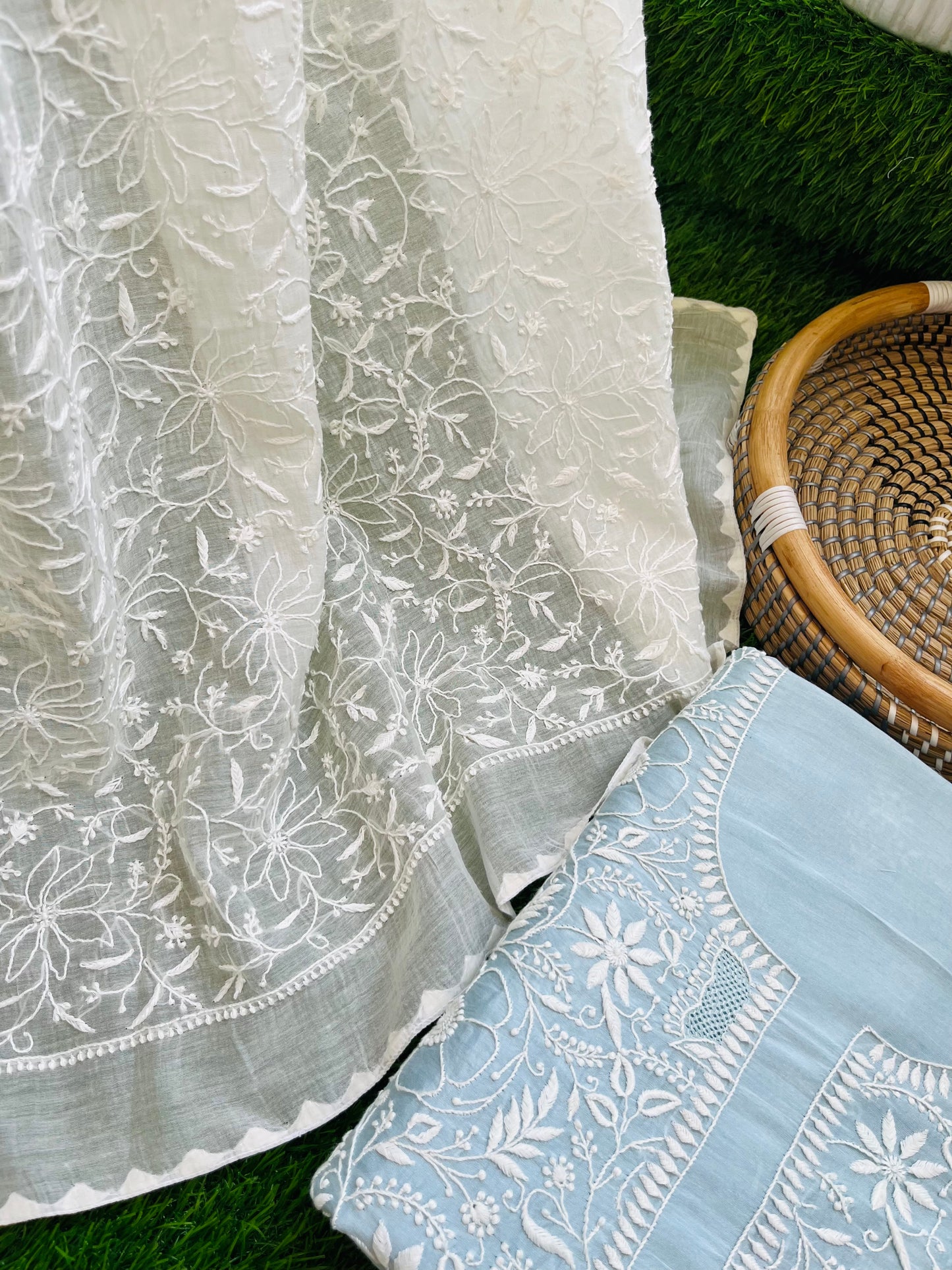 Chanderi Chikankari Kurta