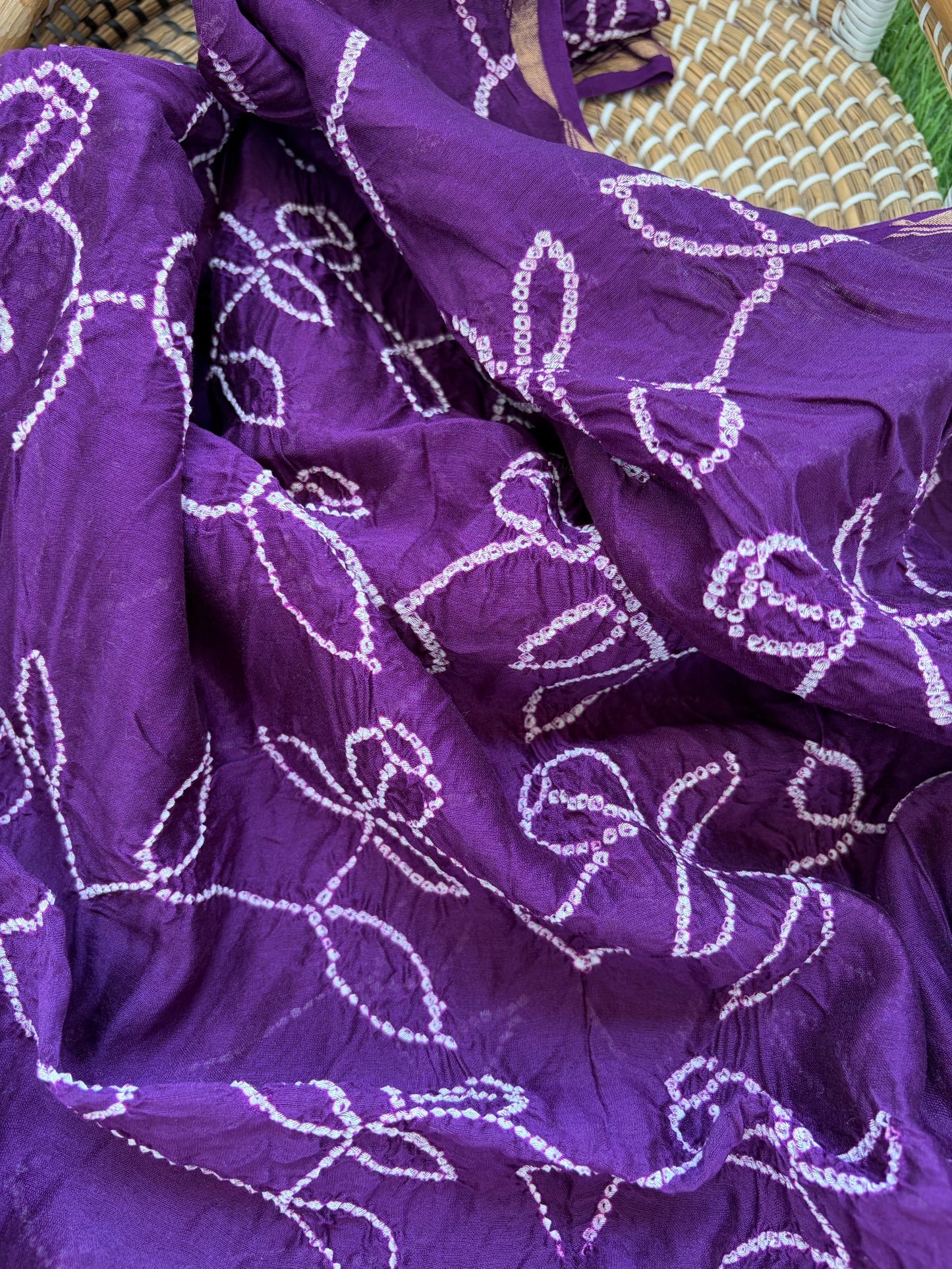 Bandhani Chanderi silk Dupatta