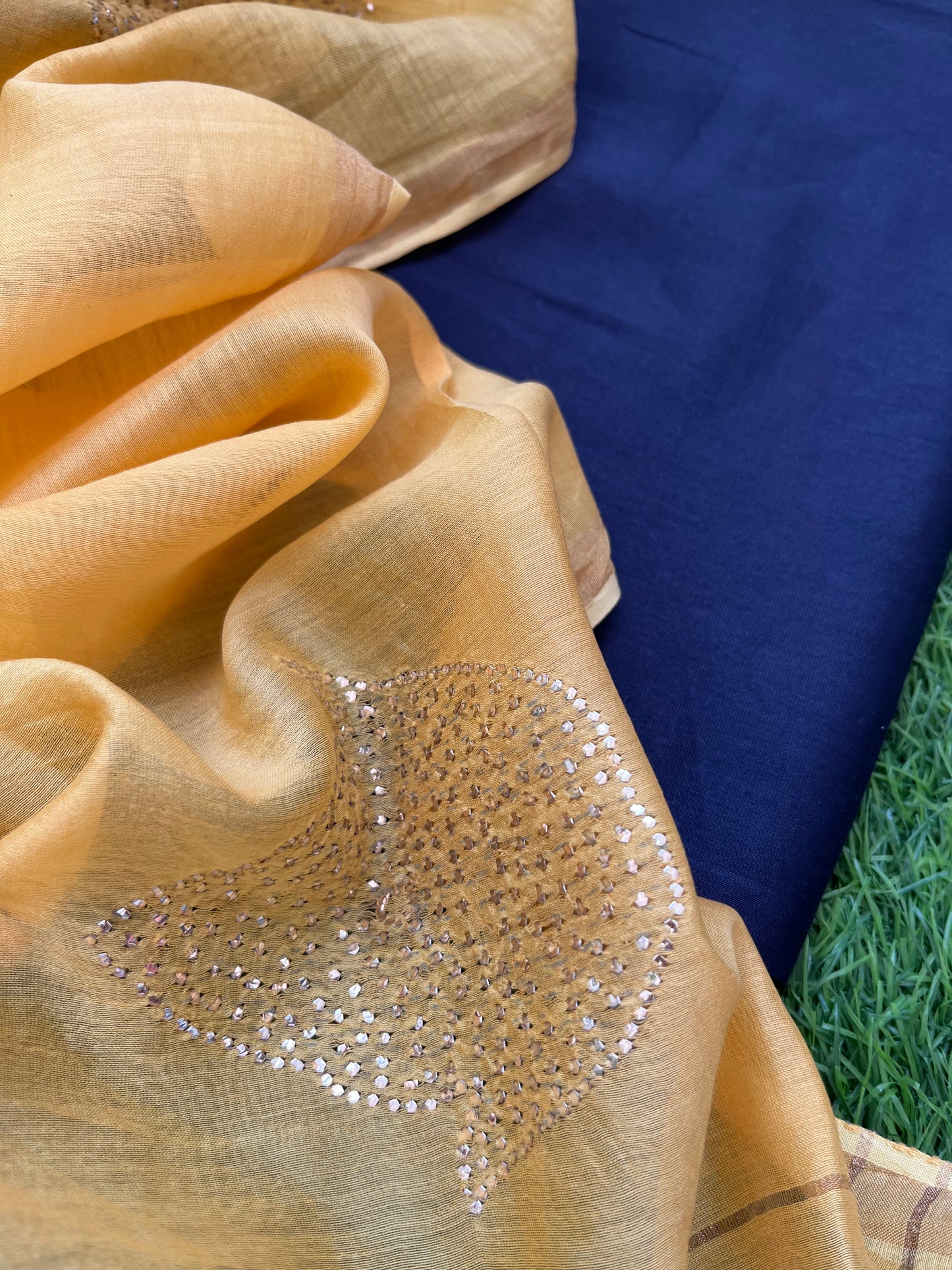 Chanderi Mukaish work Dupatta plain suit fabric