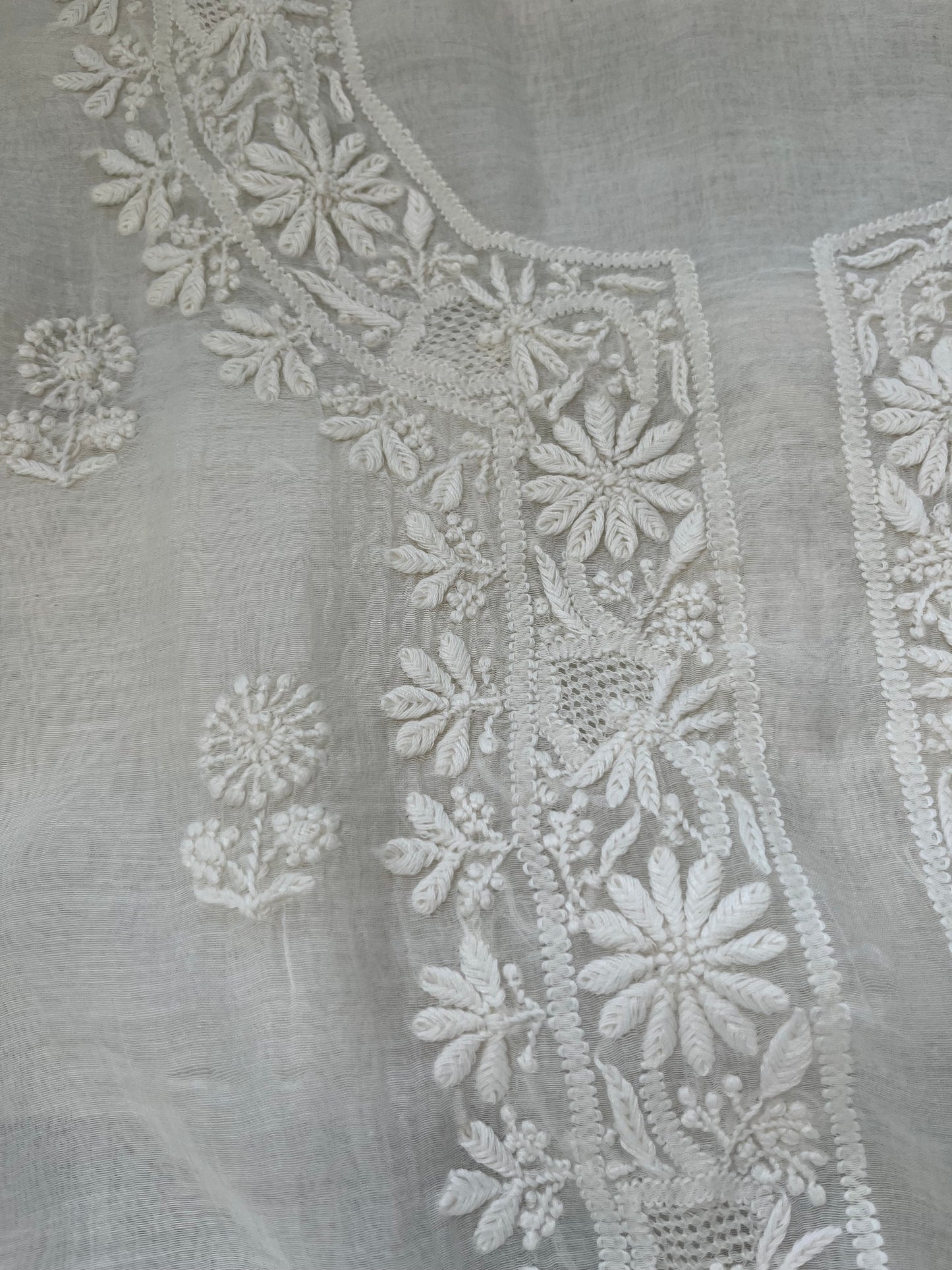 Chanderi chikankari kurta