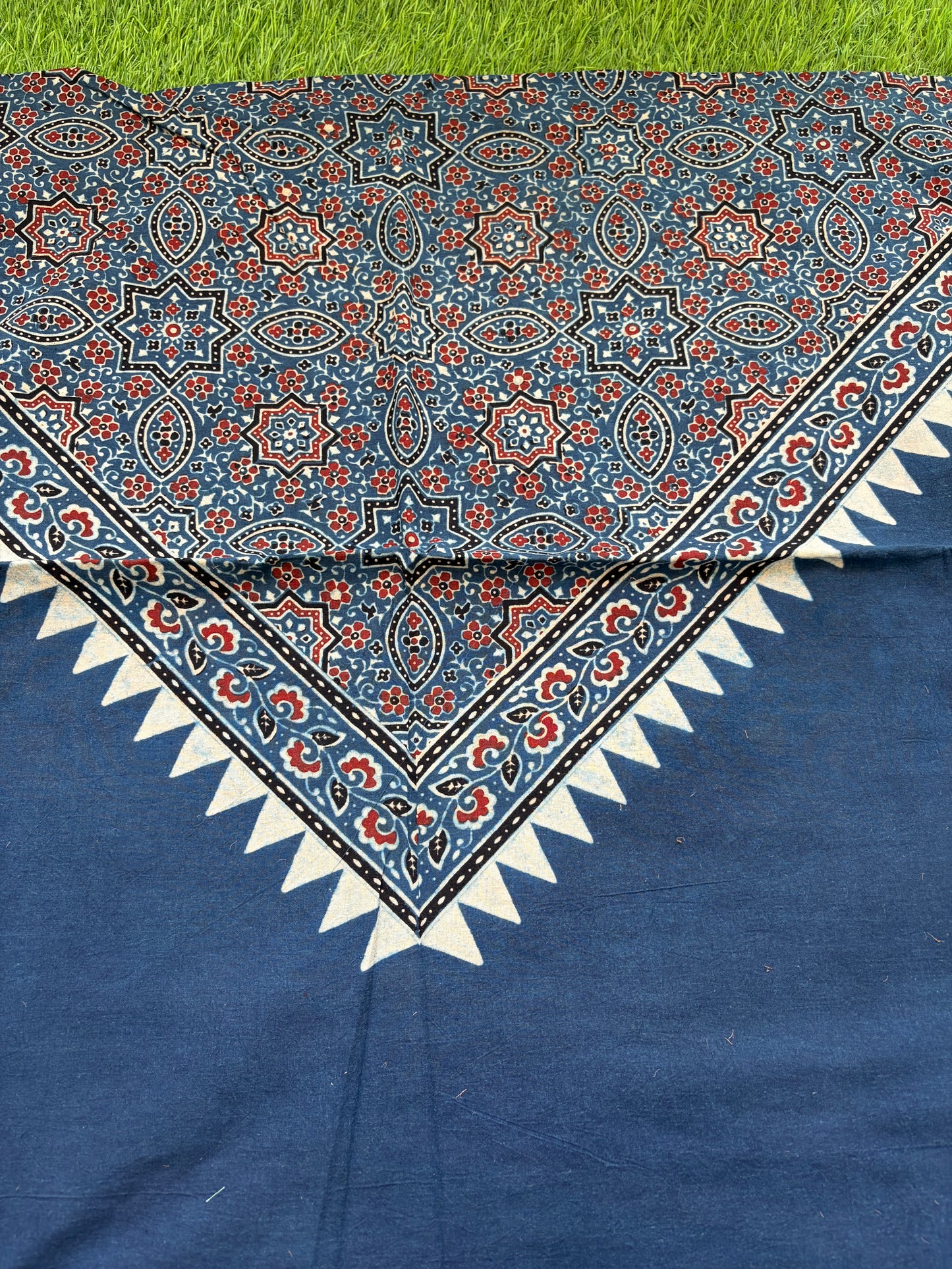 Cotton Ajrakh patterned fabric