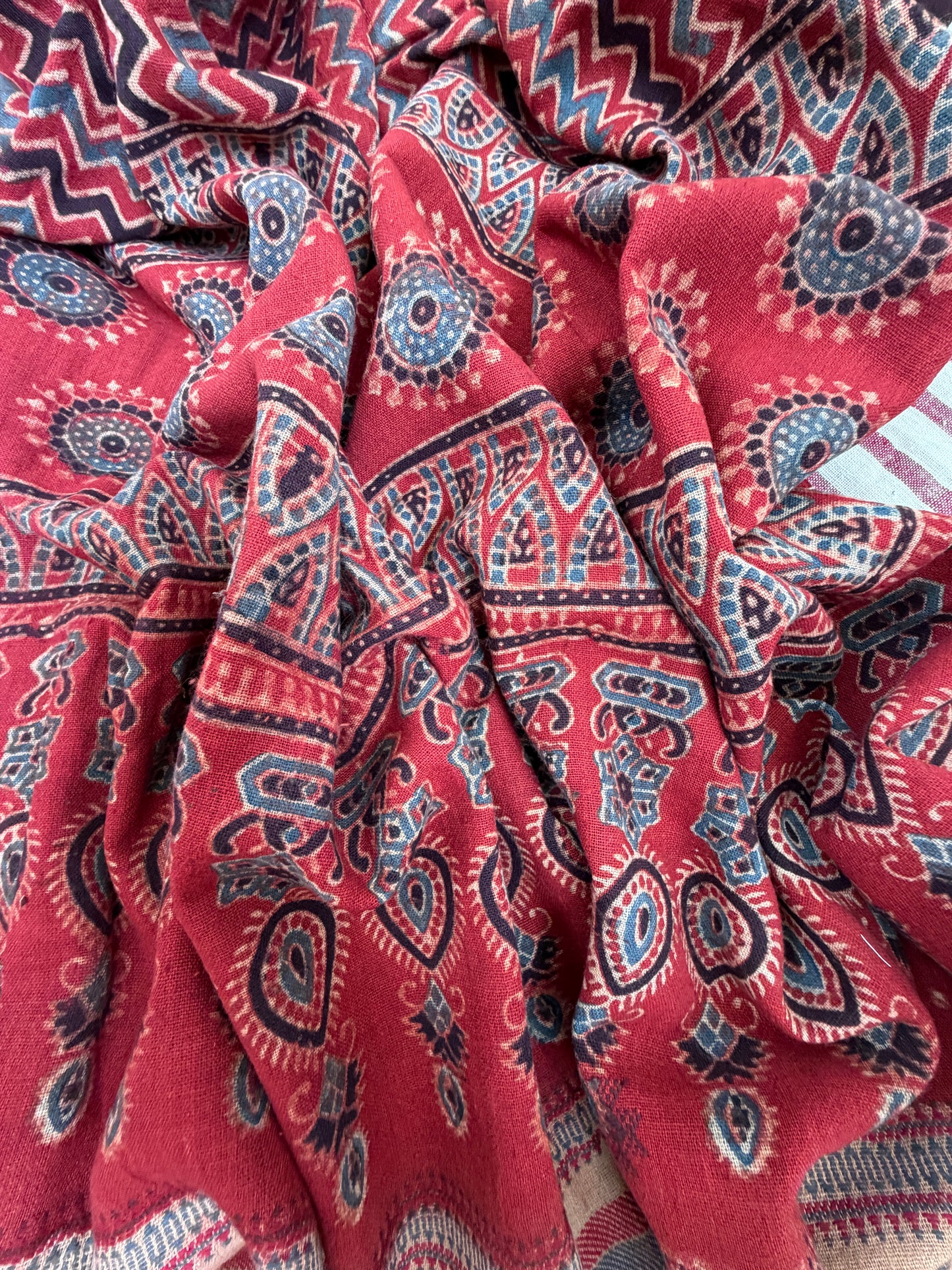Kala Cotton stripe Kurta and ajrakh dupatta