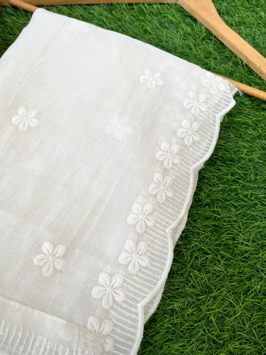 Mul scalloped Dupatta