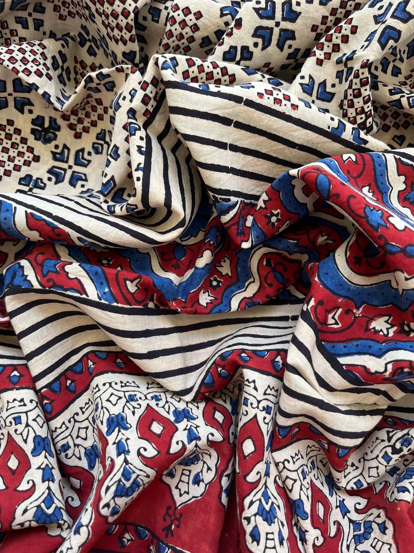 Cotton block print kurta bottom cotton ajrakh dupatta