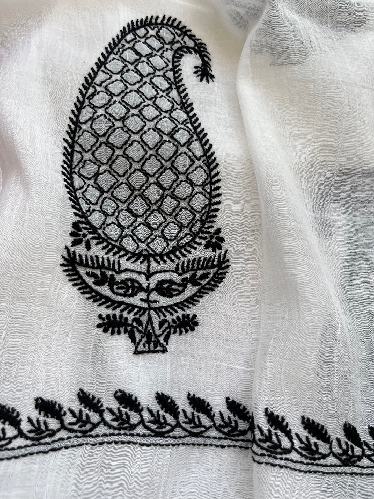 Chanderi chikan kurta dupatta