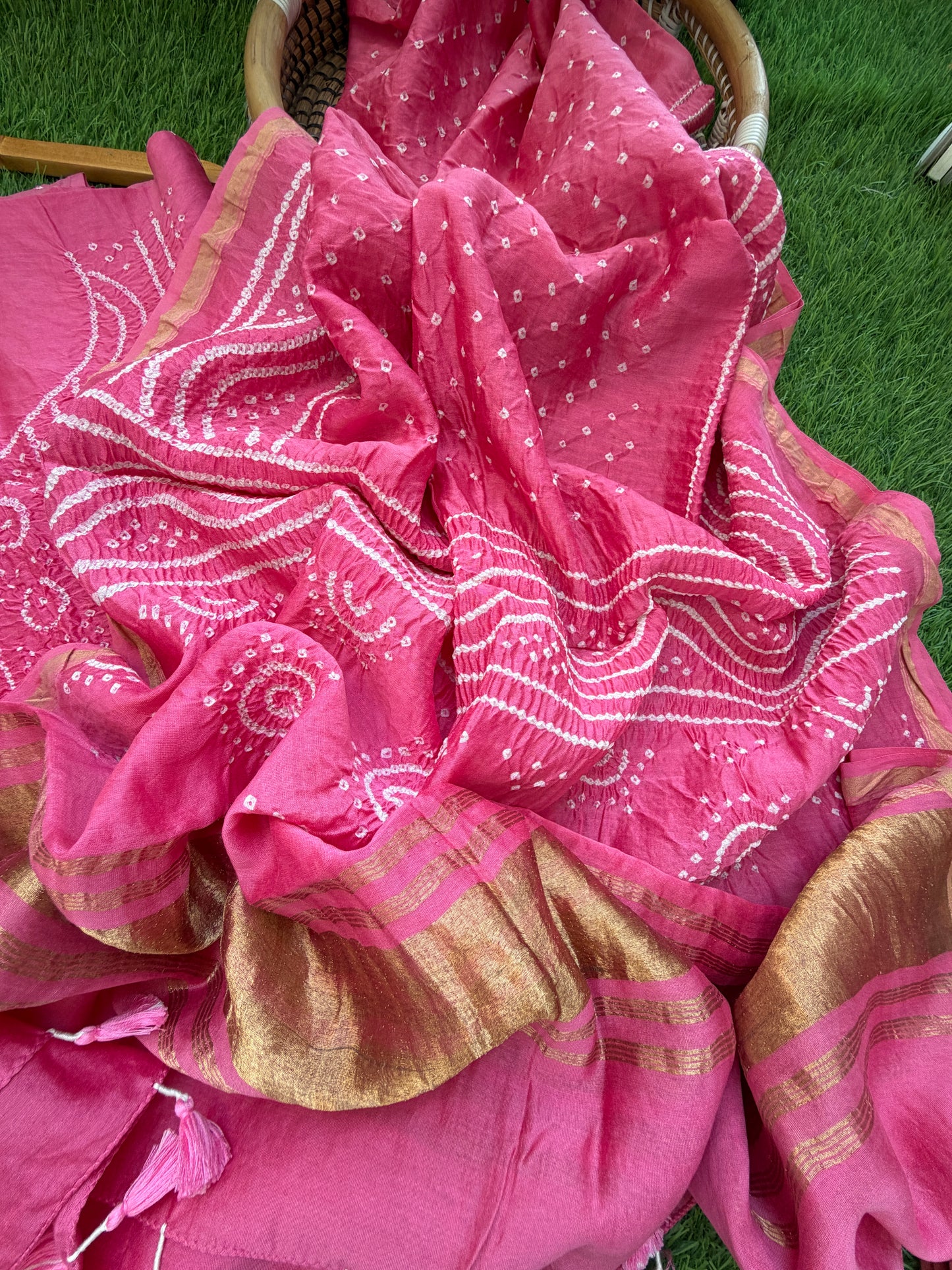 Chanderi Bandhani kurta dupatta