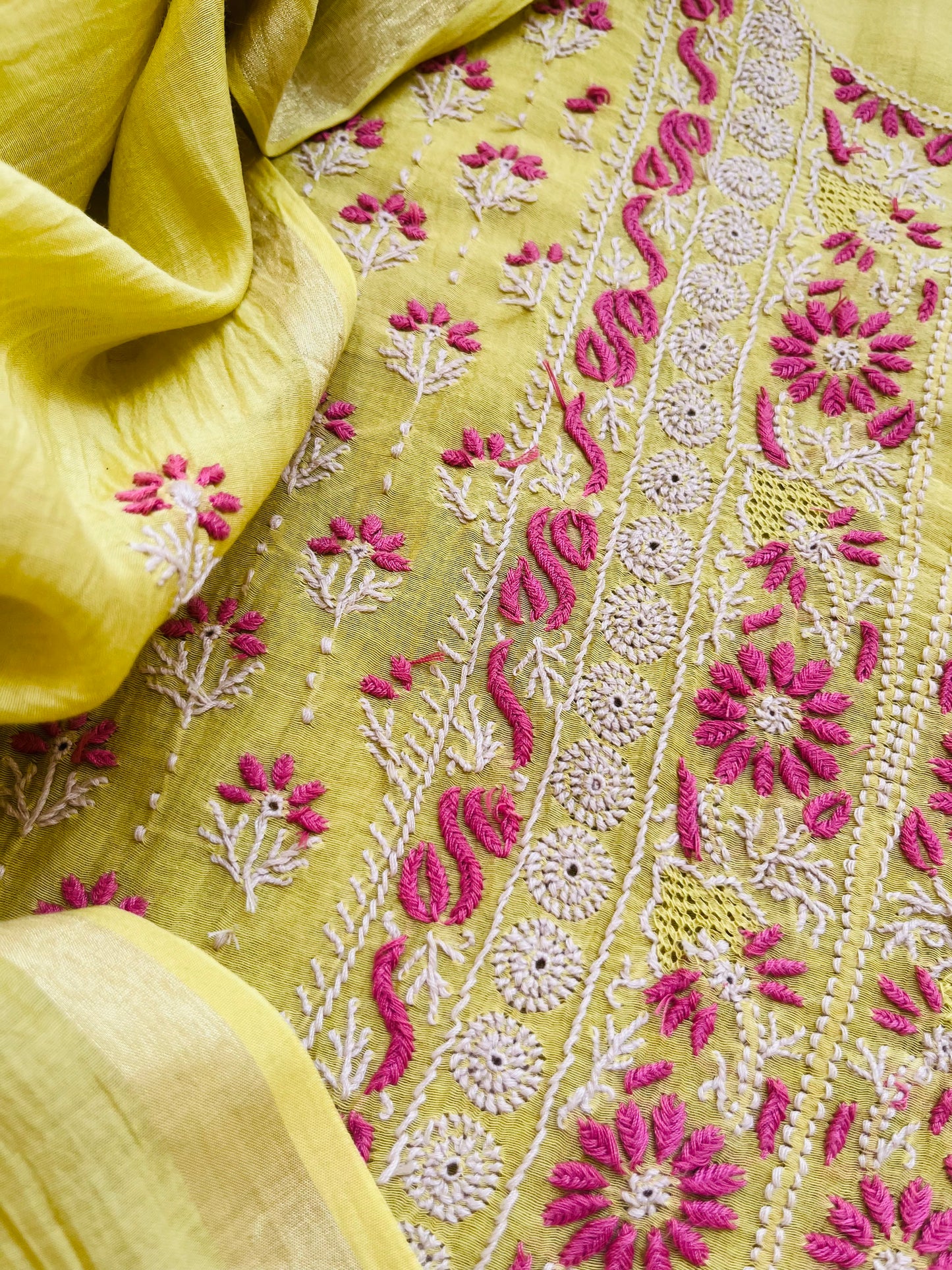 Chanderi Chikankari Kurta Dupatta