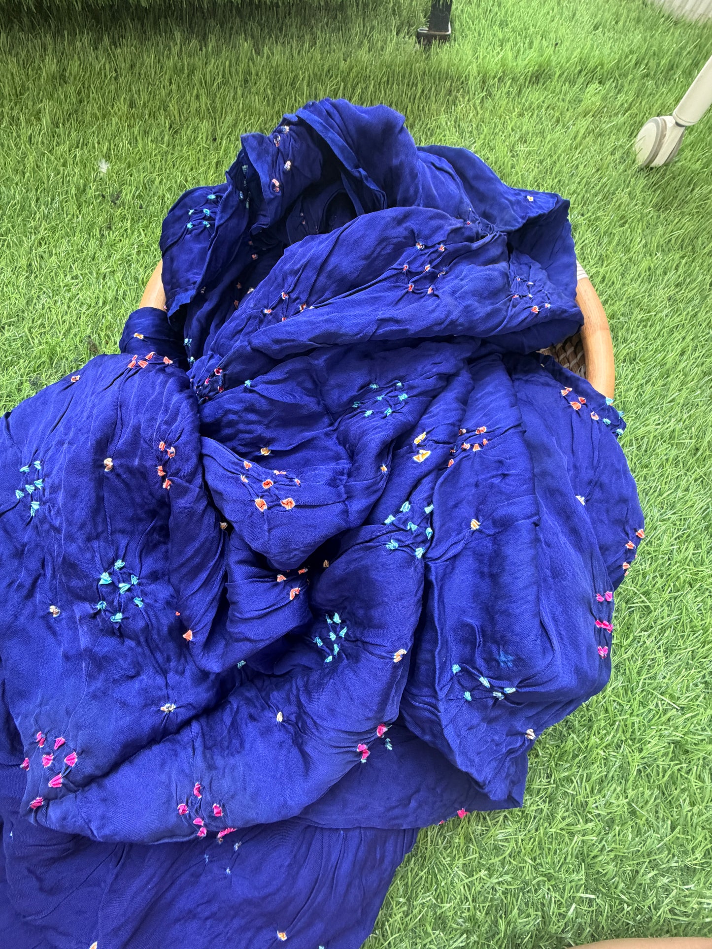 Modal silk bandhani fabric