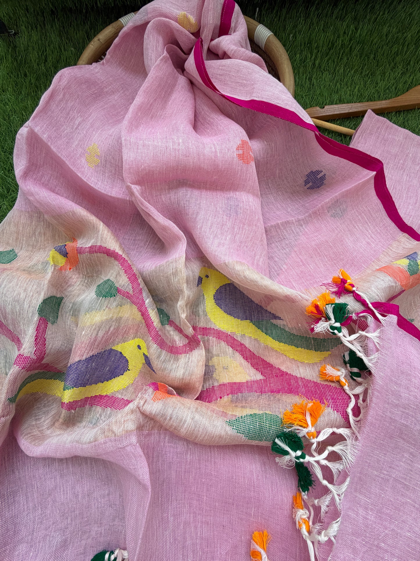 Linen Jaamdani kurta dupatta