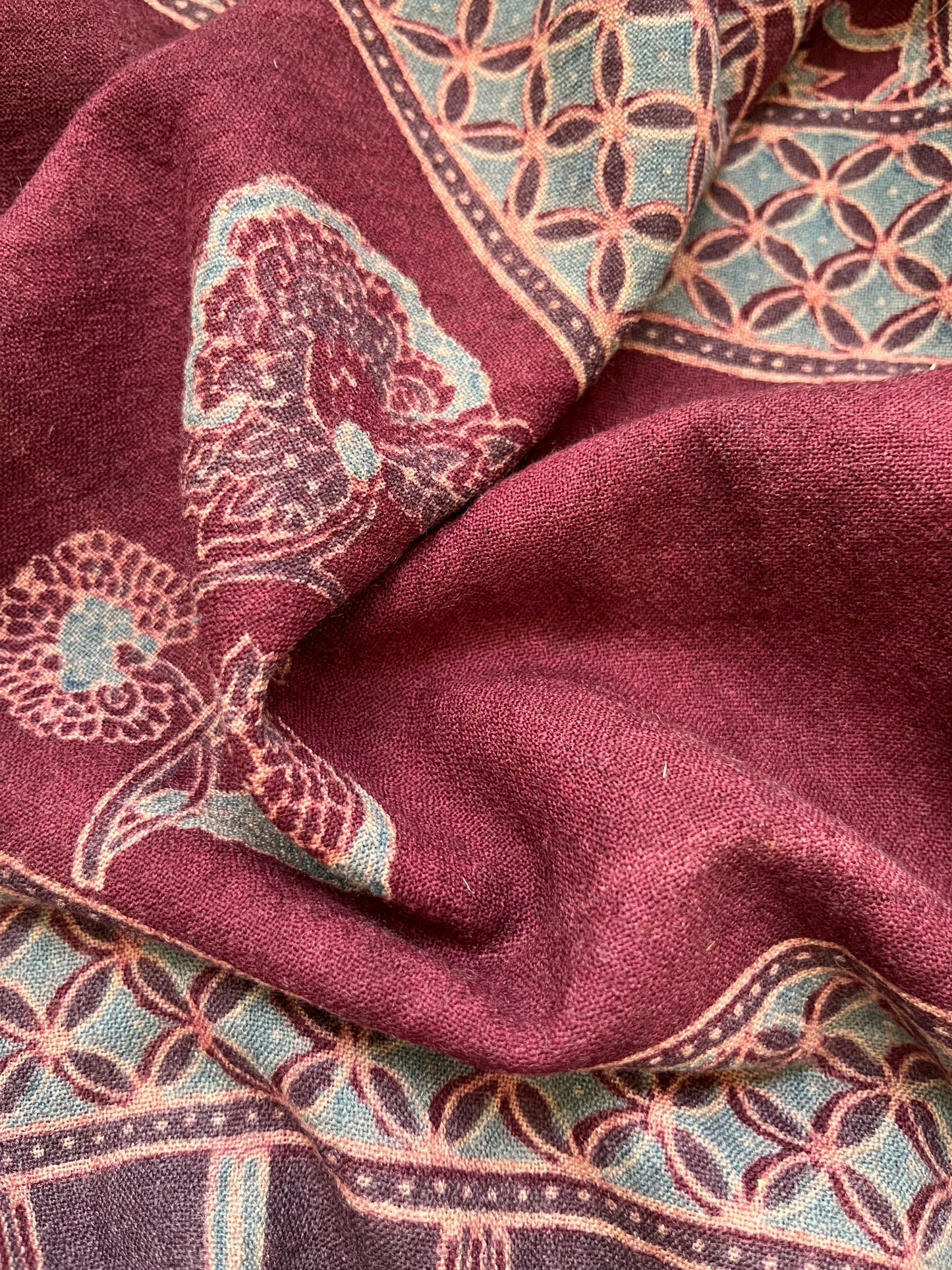 Handwoven ajrakh shawl