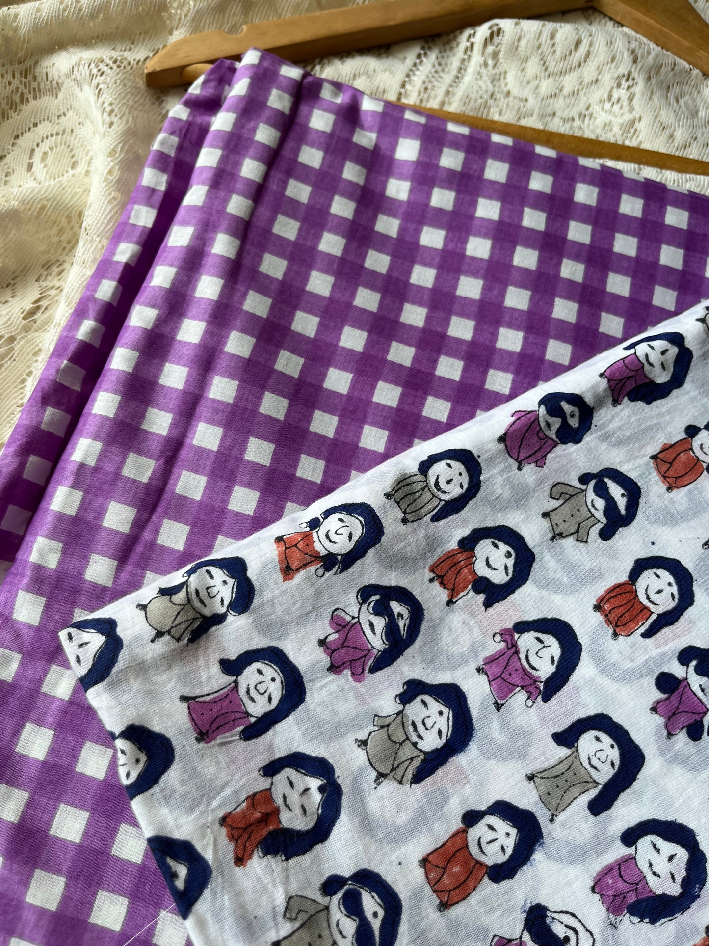 Check Cotton kurta Bottom