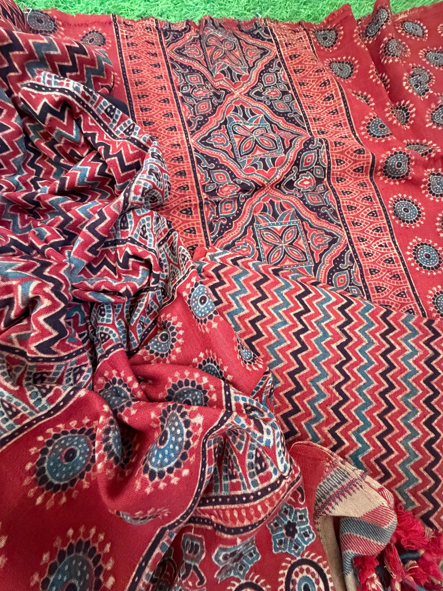 Kala Cotton Ajrakh Kurta bottom and dupatta