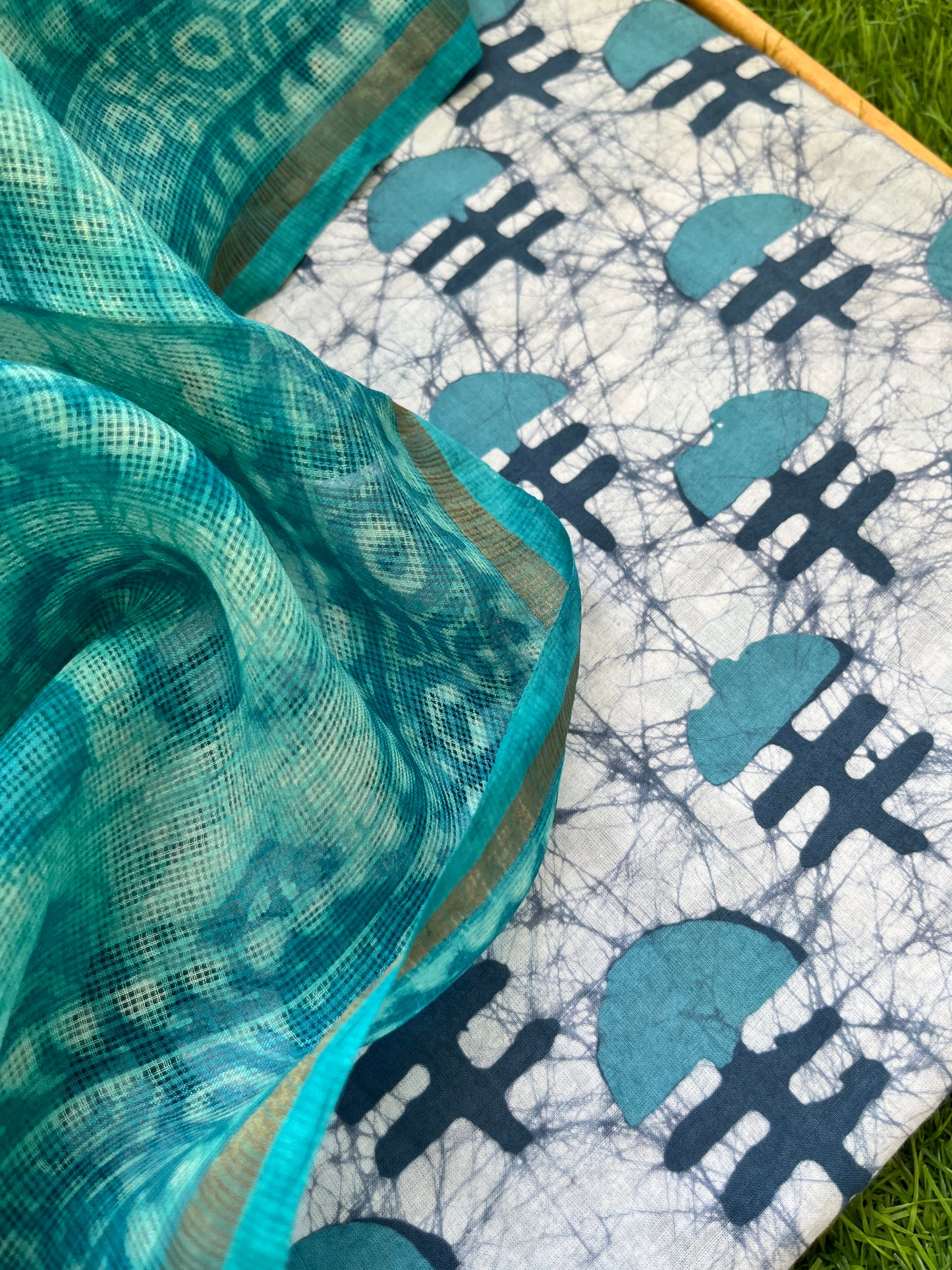 Cotton kurta bottom Kota silk dupatta