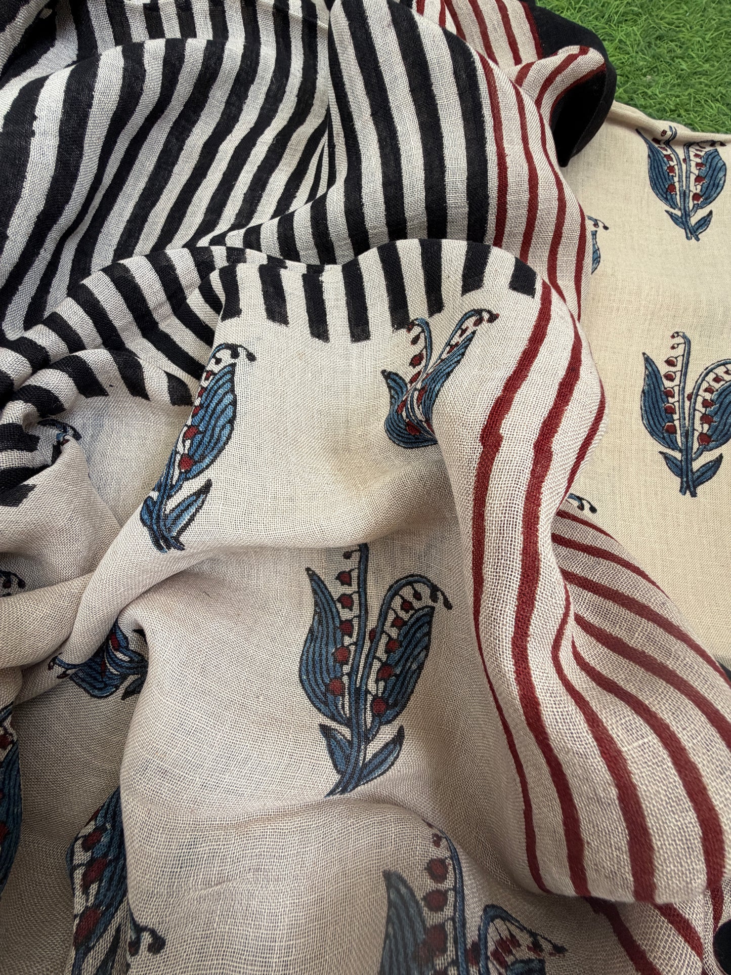 Linen Ajrakh Kurta and dupatta