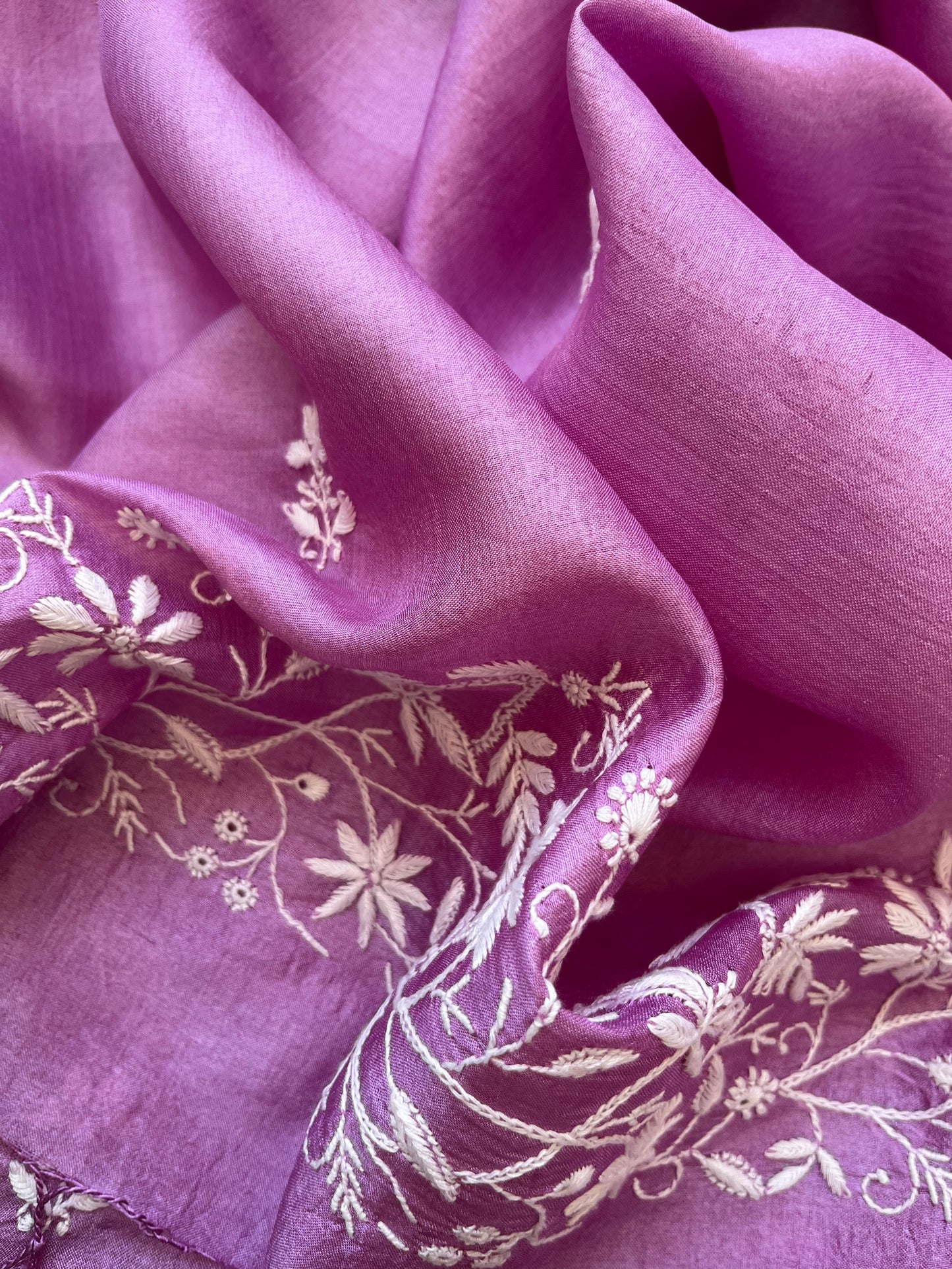 Tussar Silk Chikankari kurta Dupatta