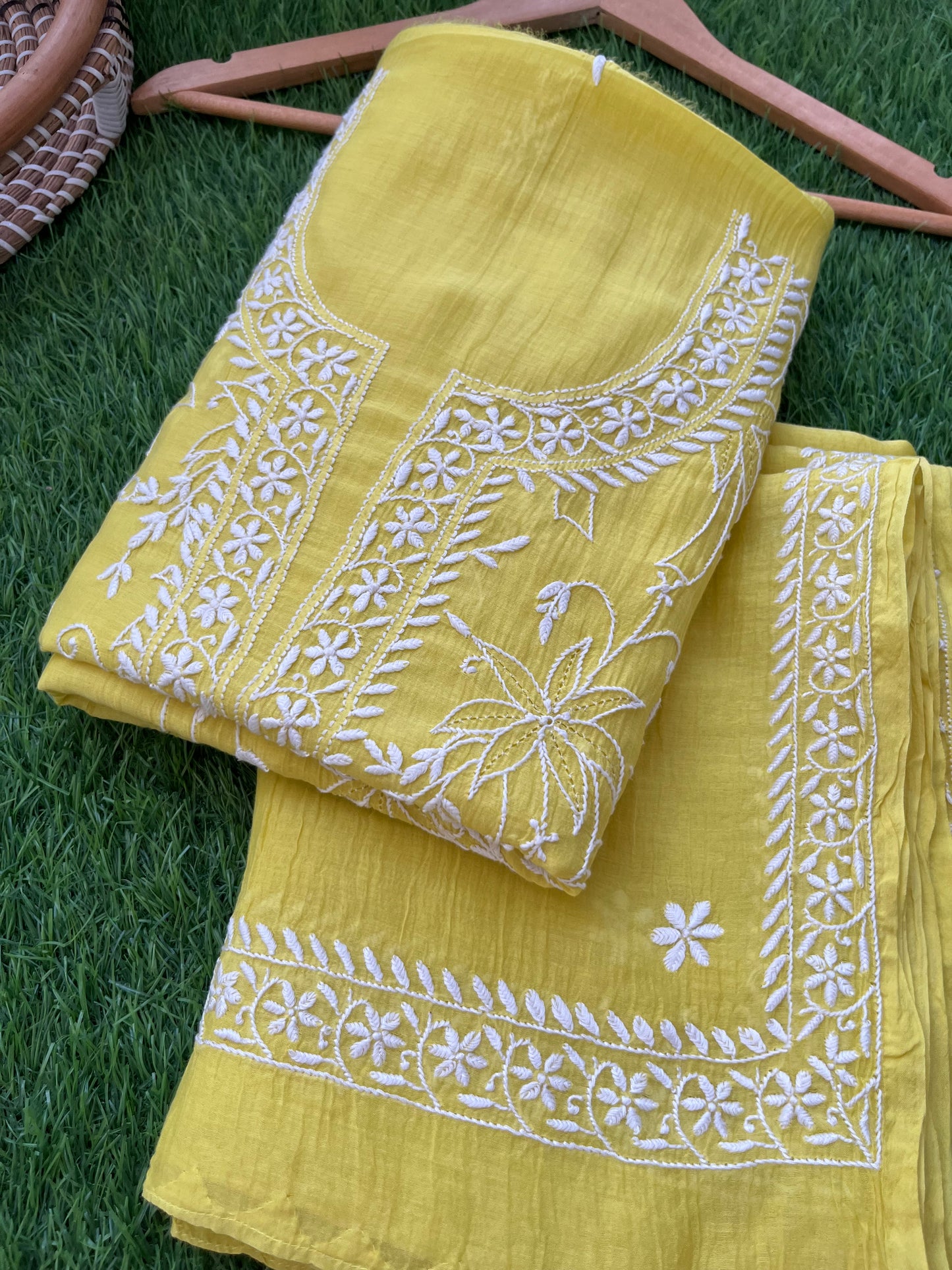 Chanderi Chikankari Kurta Dupatta