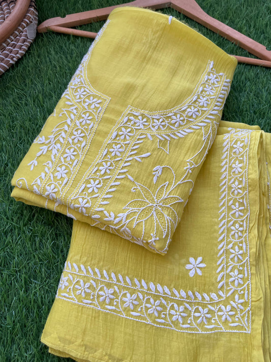 Chanderi Chikankari Kurta Dupatta