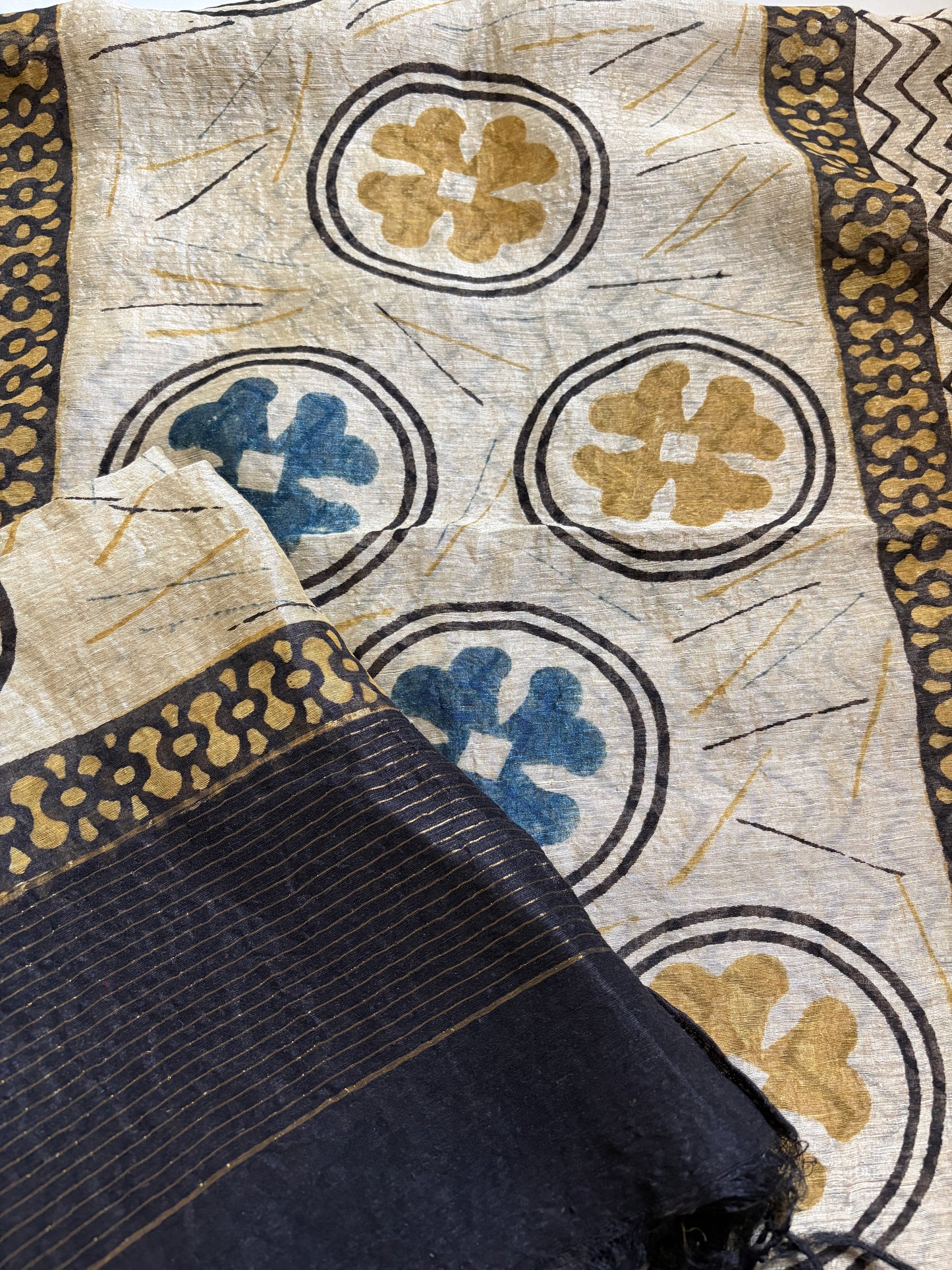Linen Ajrakh Kurta and dupatta