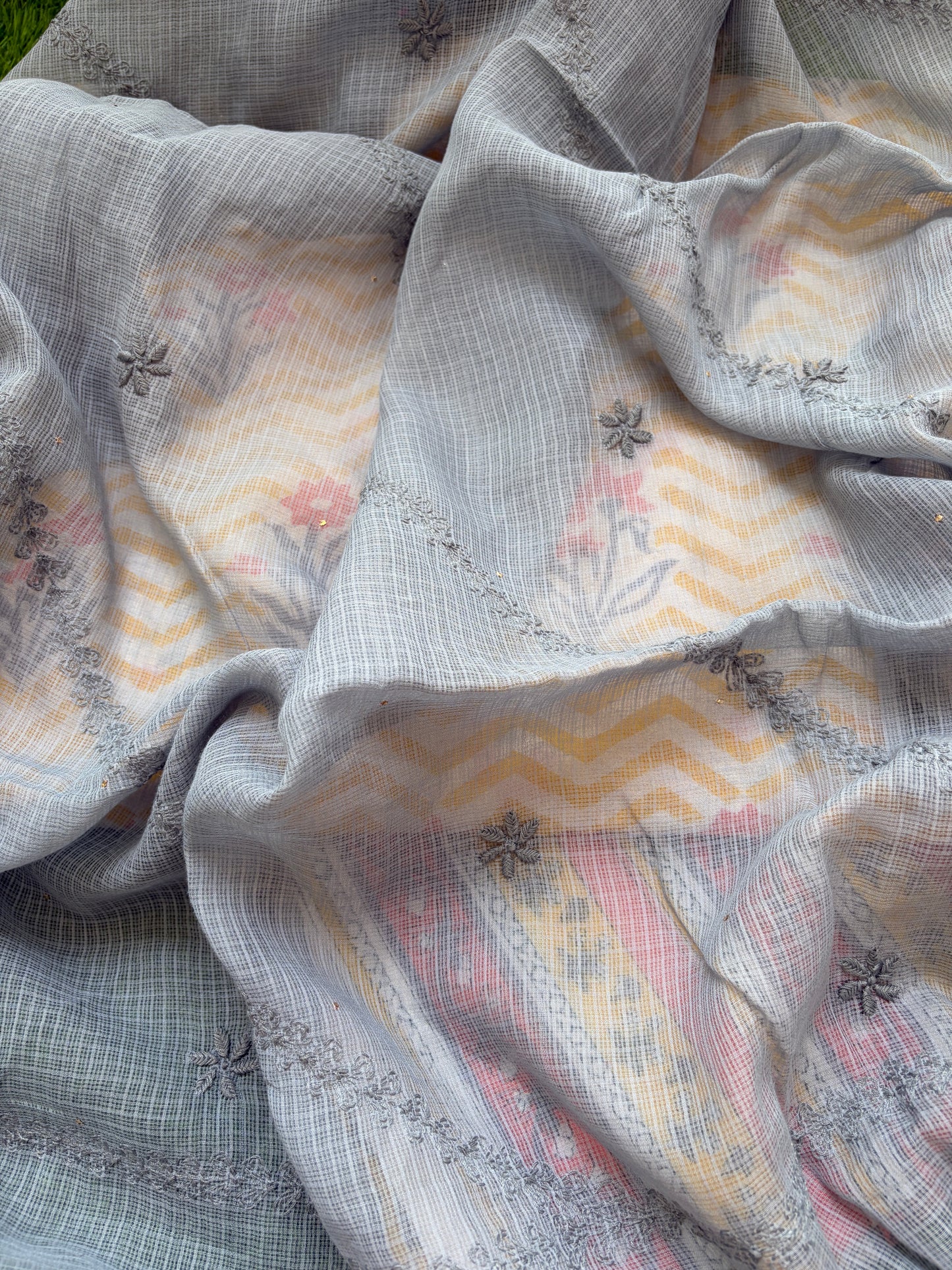 Cotton kurta bottom Kota Doria chikankari dupatta