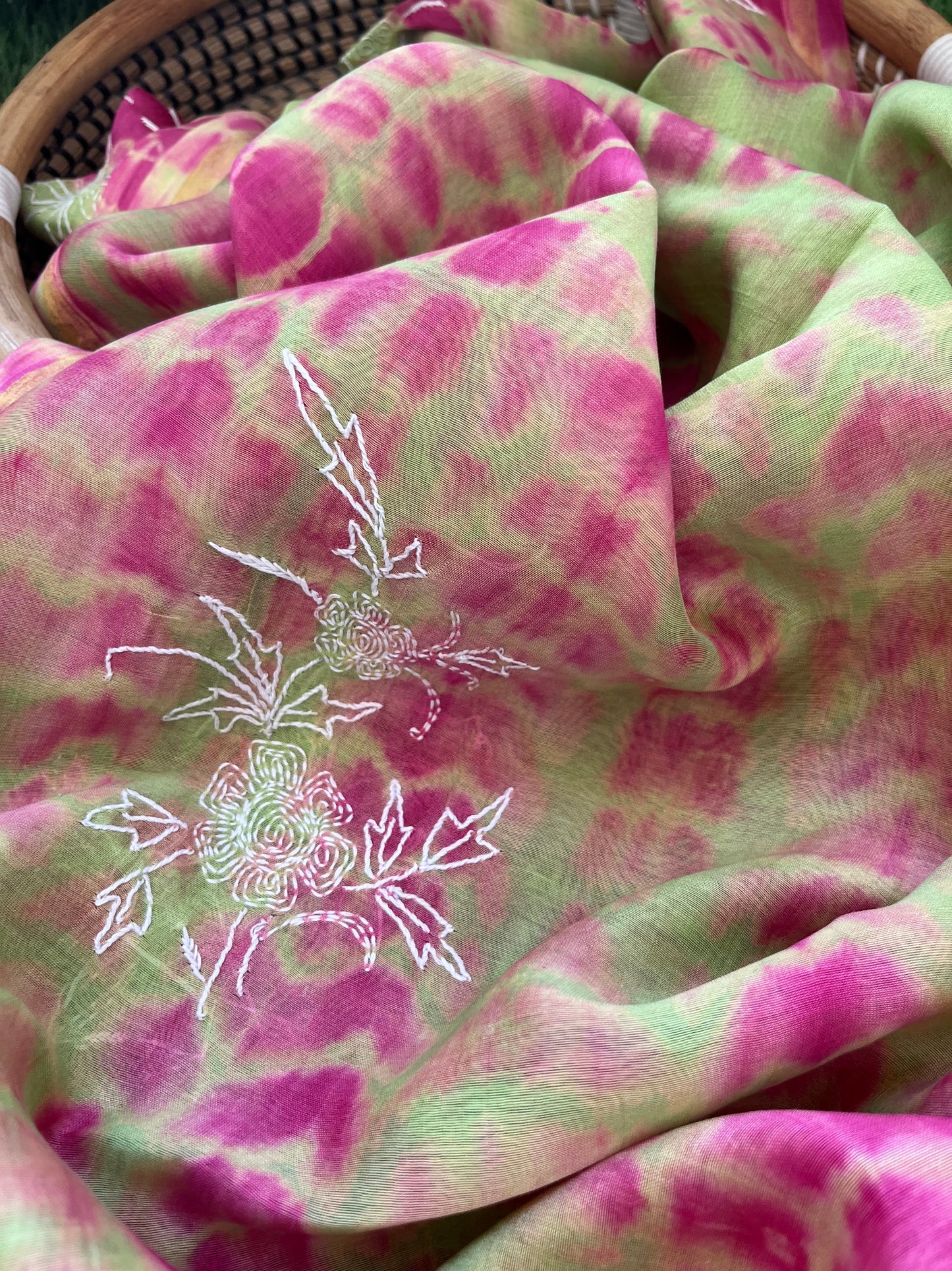 Cotton silk kurta bottom chanderi dupatta