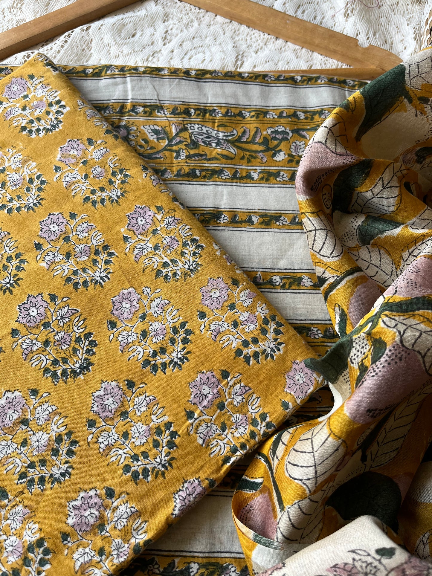 Cotton kurta bottom chanderi dupatta