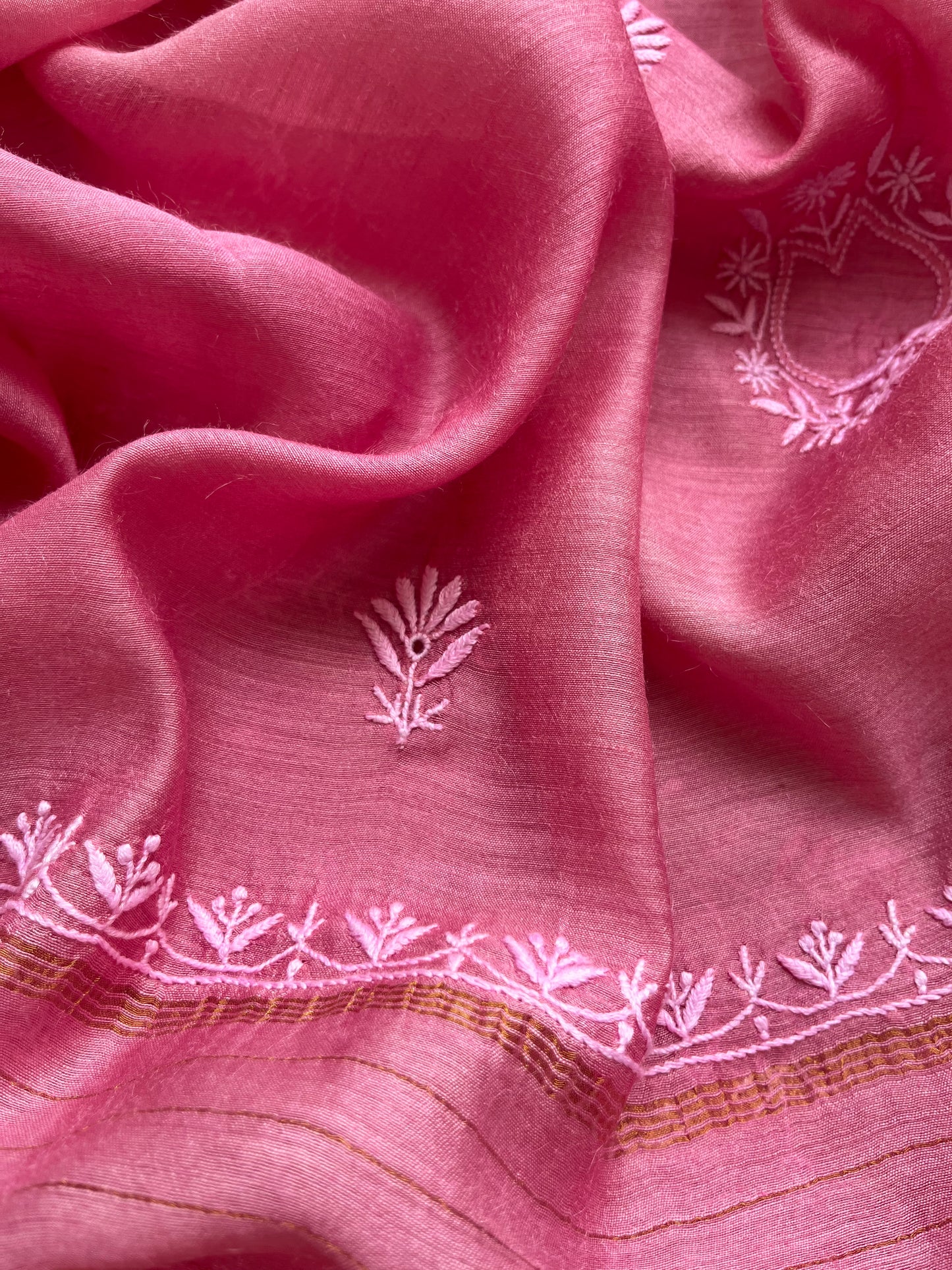 Munga Silk Chikankari kurta  Dupatta