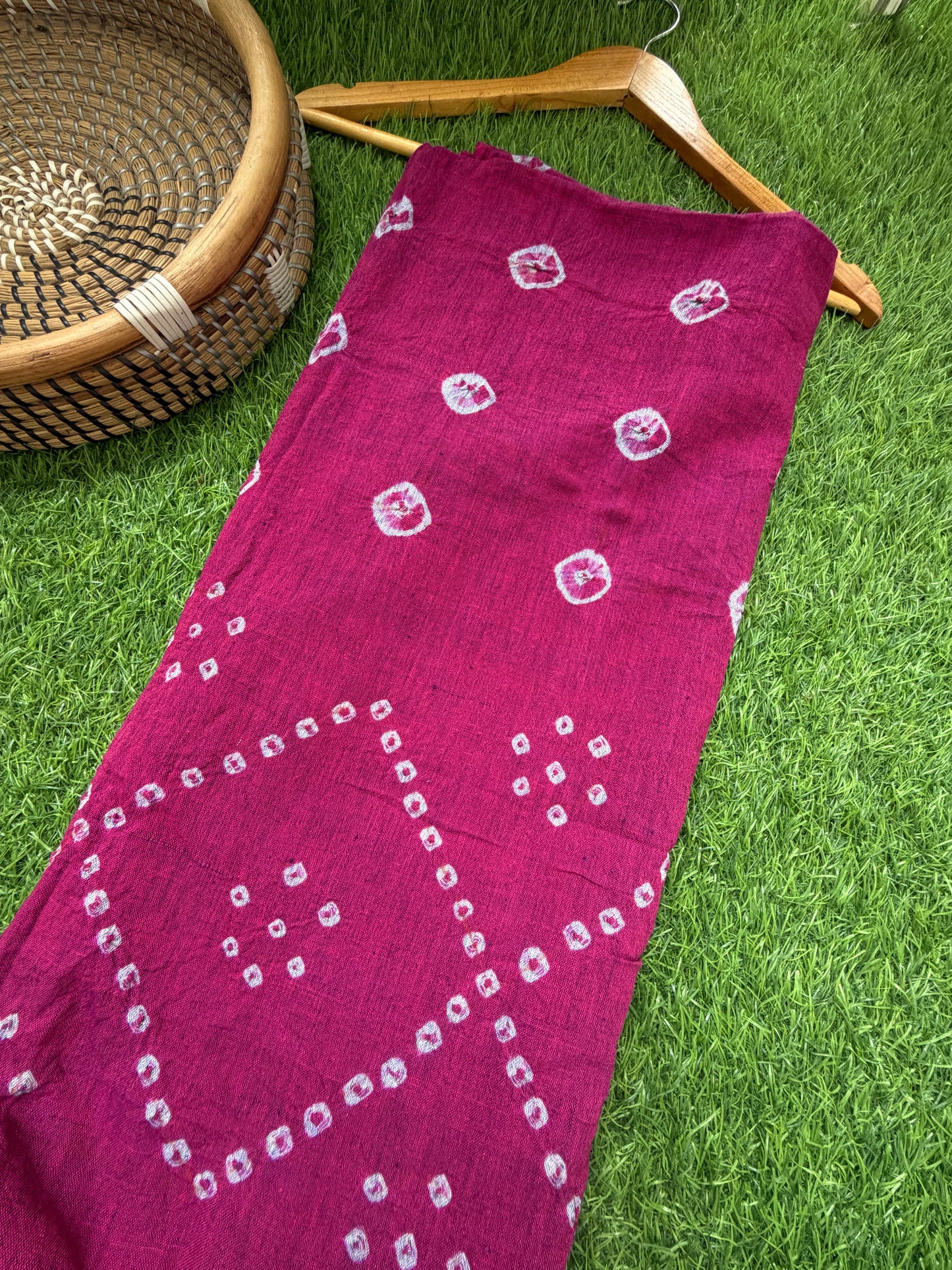 Handwoven organic kala Cotton bandhani fabric (Copy)