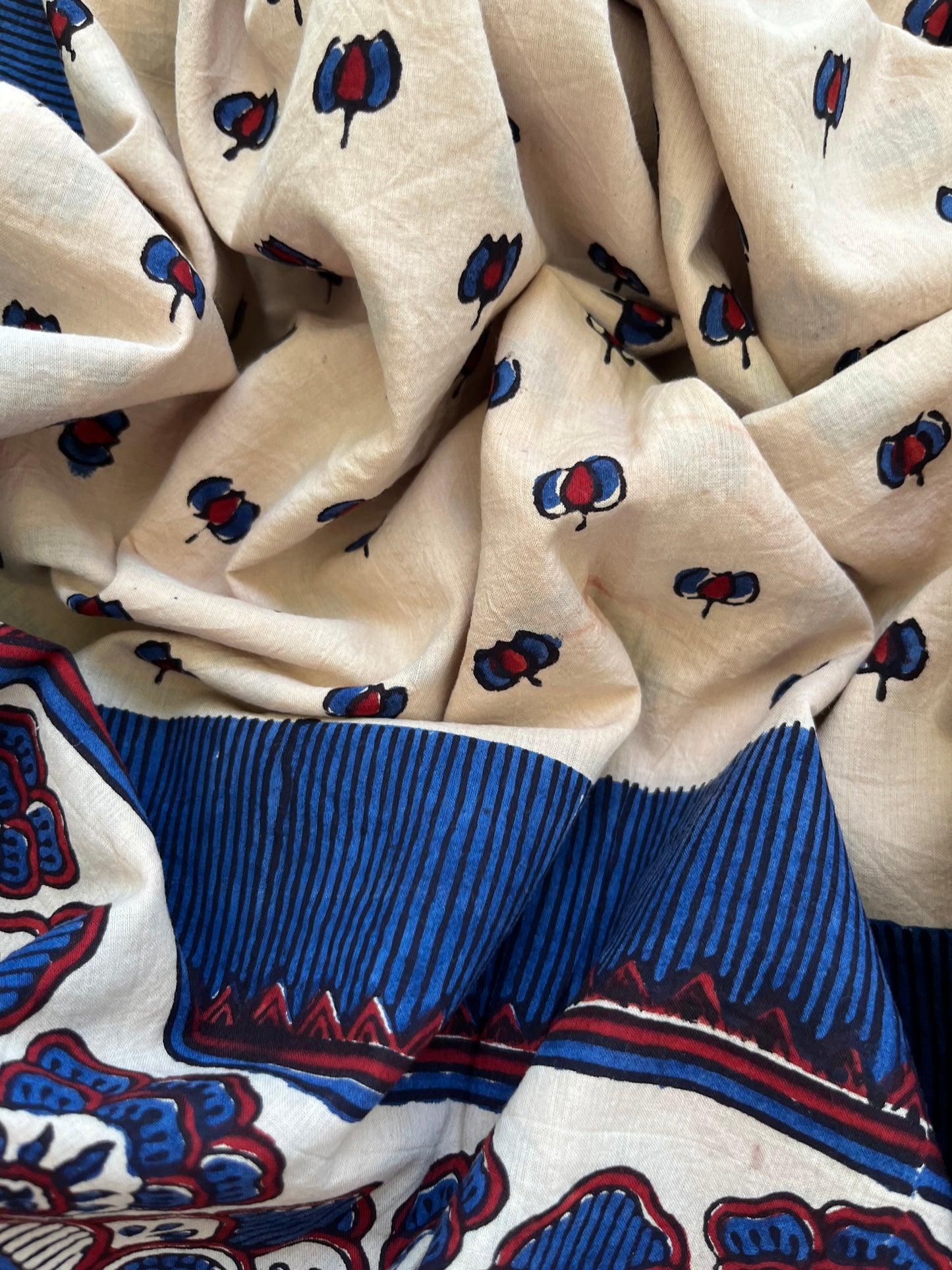 Cotton block print kurta bottom cotton ajrakh dupatta