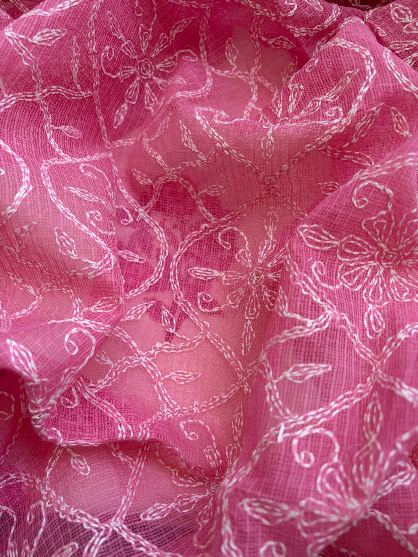 Cotton kurta bottom Kota Doria chikankari dupatta