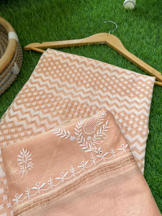 Jaamdani kurta chikankari dupatta