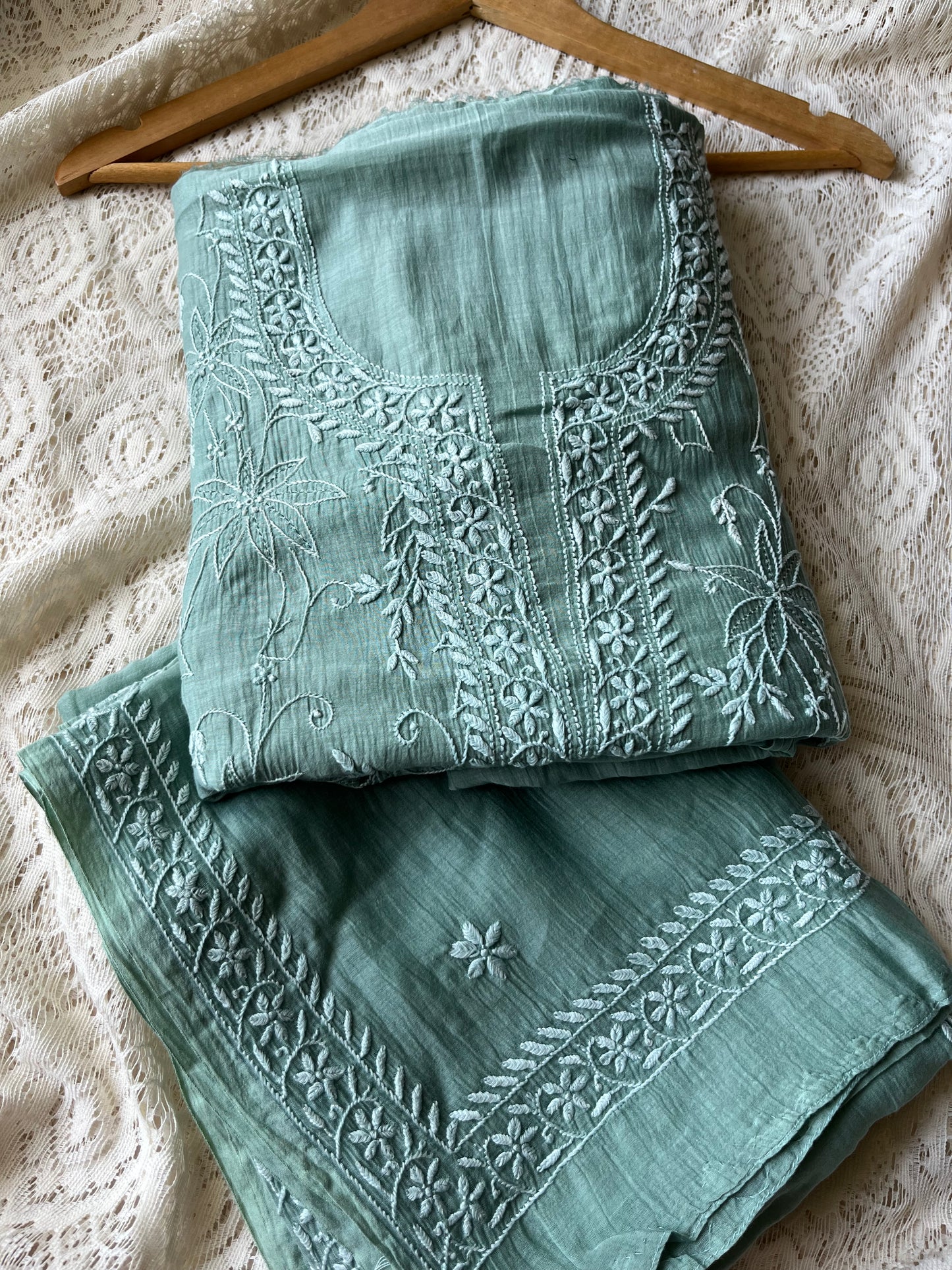 Chanderi Chikankari Kurta Dupatta