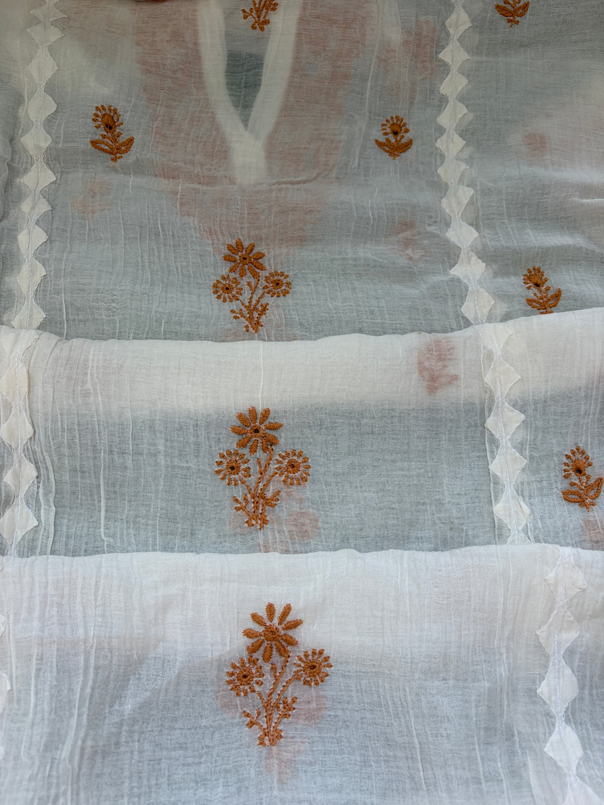 Chikankari daraz chanderi Kurta