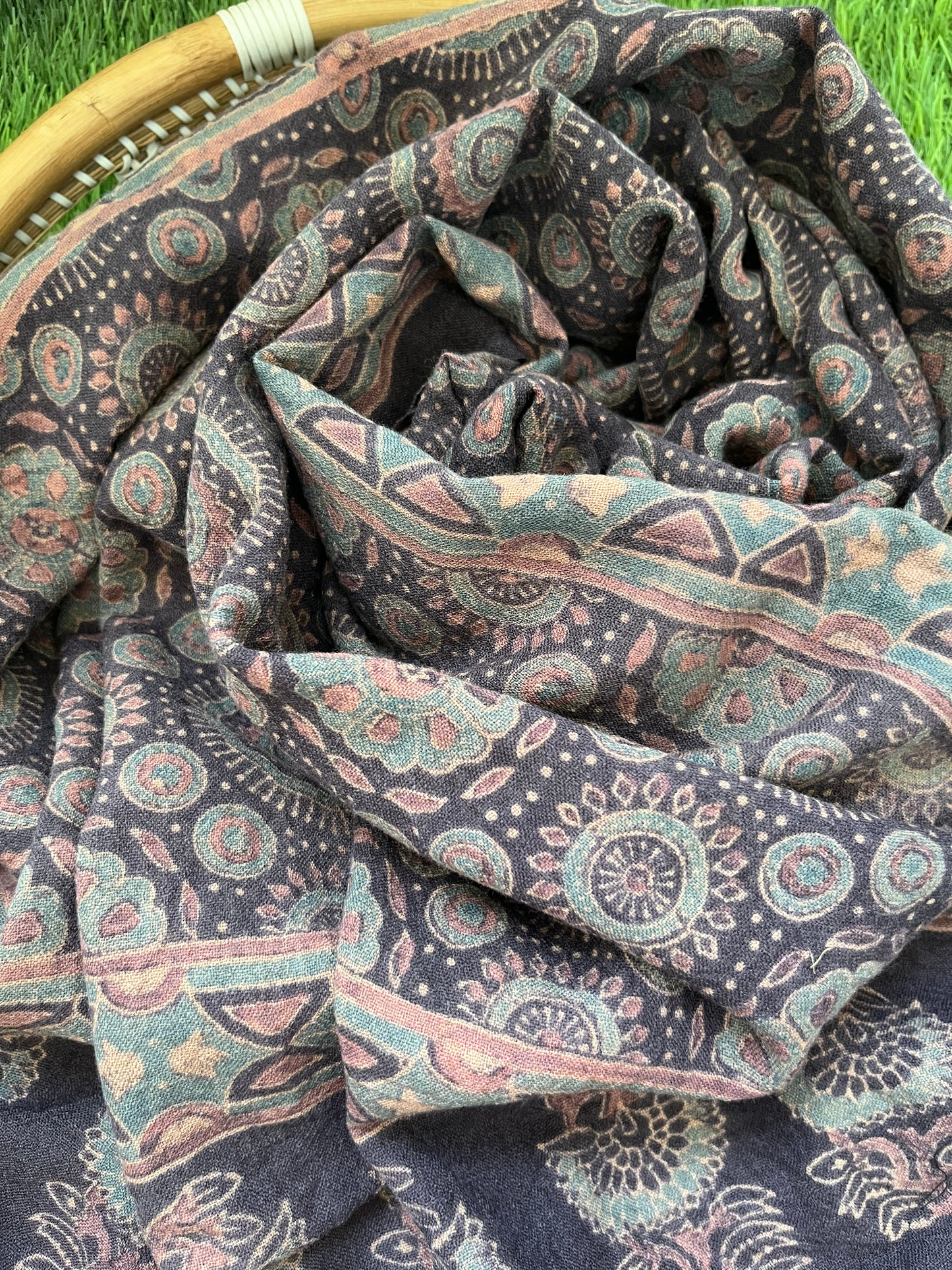 Handwoven ajrakh shawl