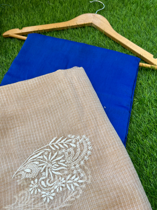 Chanderi kurta kurta fabric kota silk chikan work dupatta