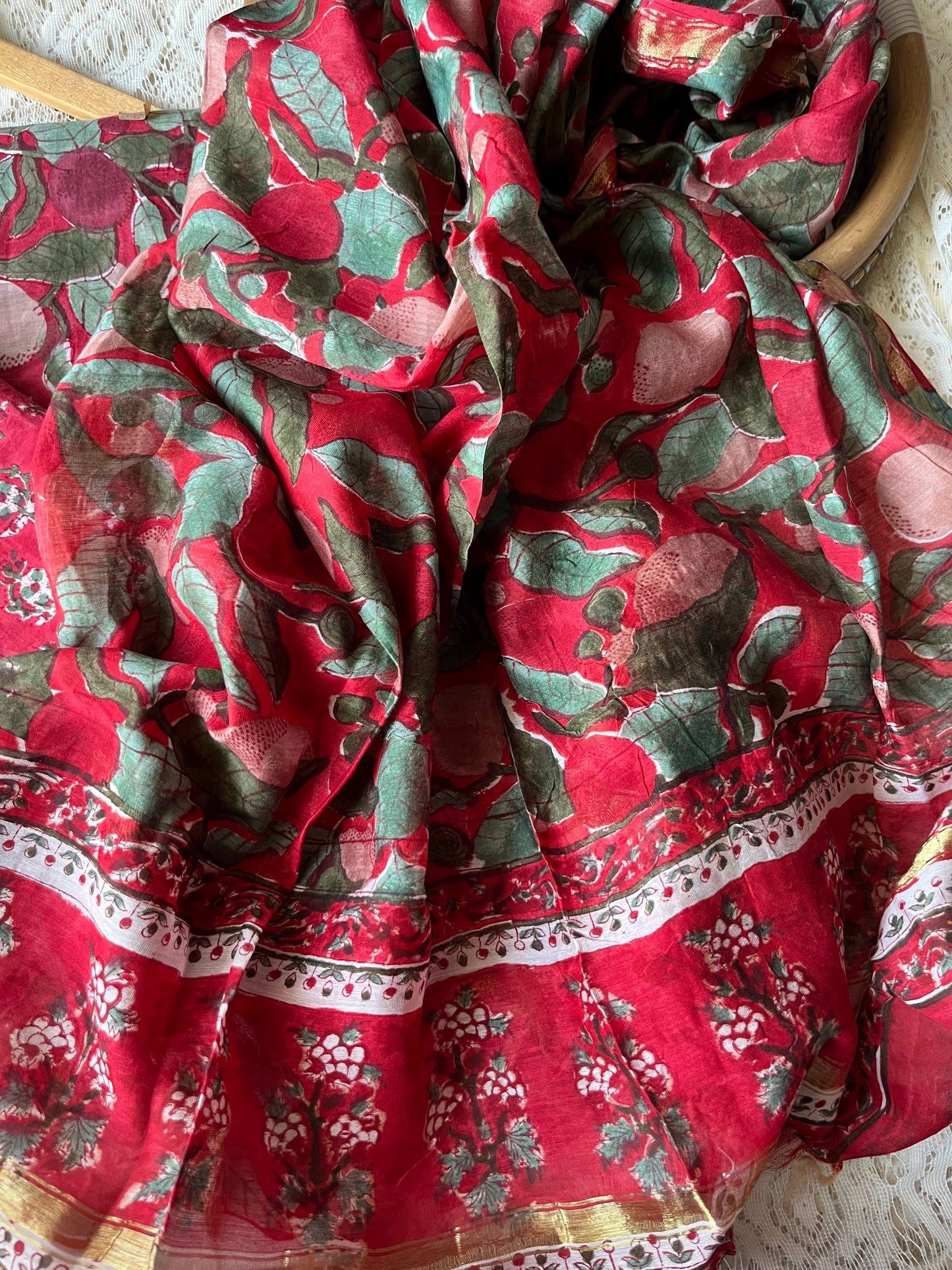 Cotton kurta bottom chanderi dupatta