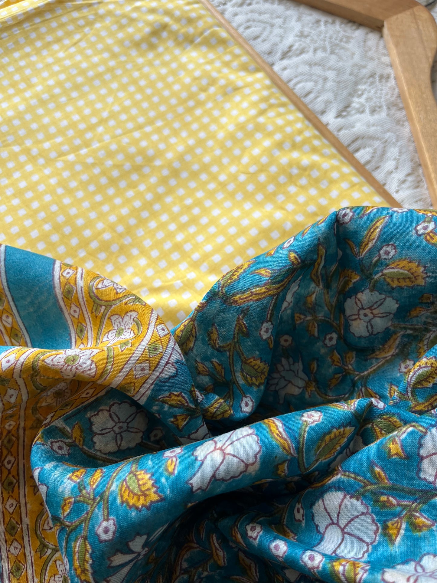 Cotton kurta bottom chanderi dupatta