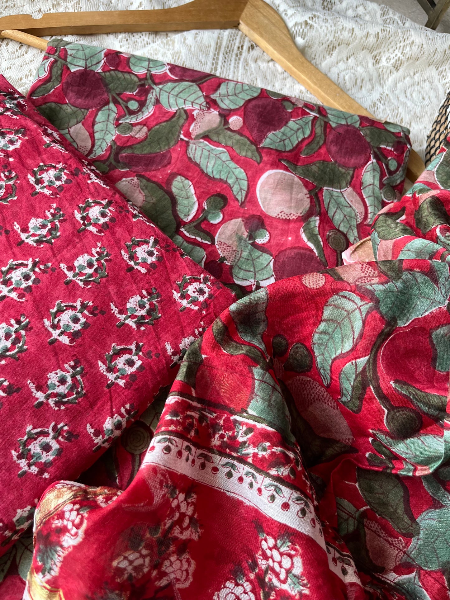 Cotton kurta bottom chanderi dupatta