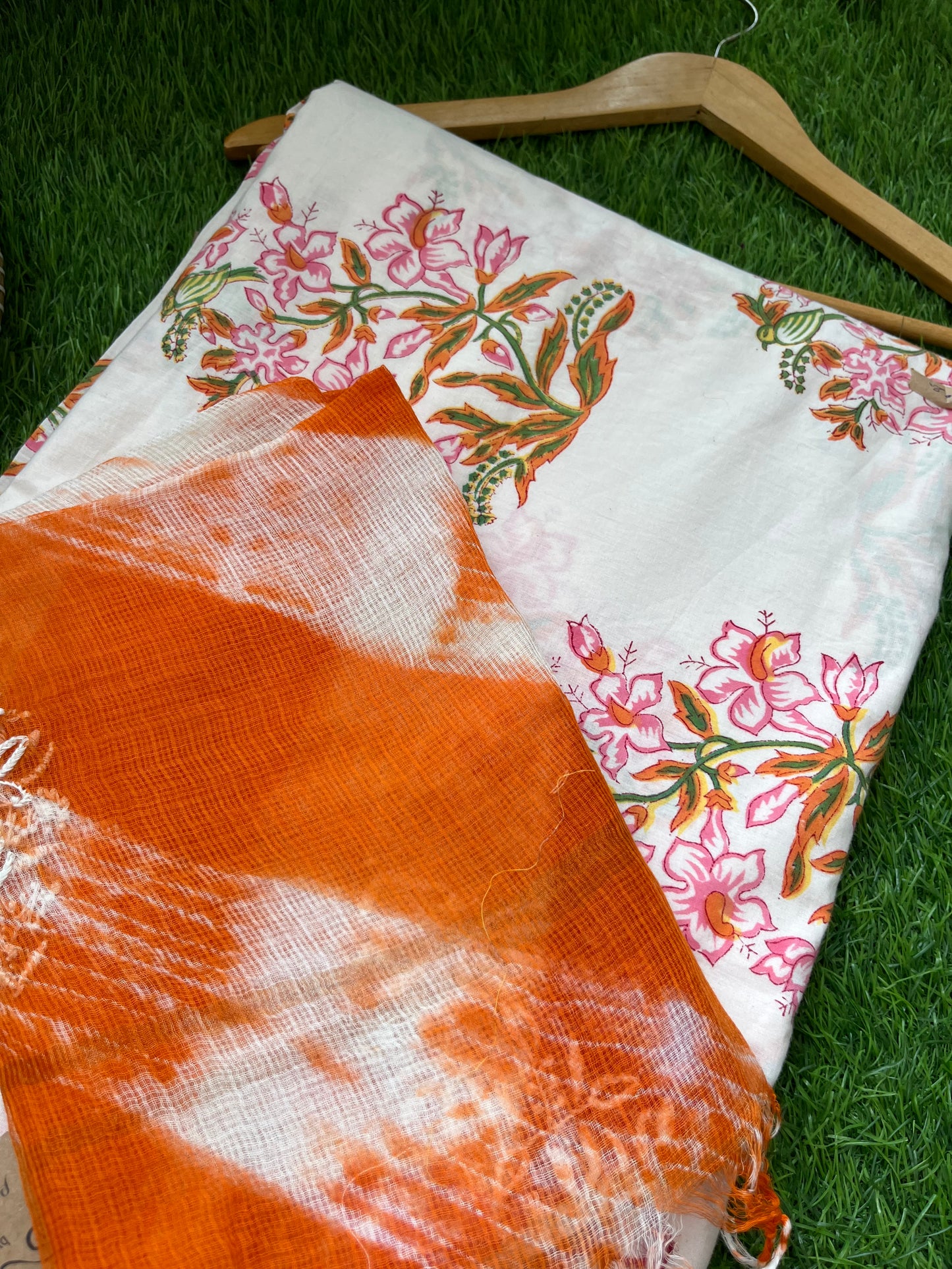 Cotton kurta bottom Kota Doria dupatta