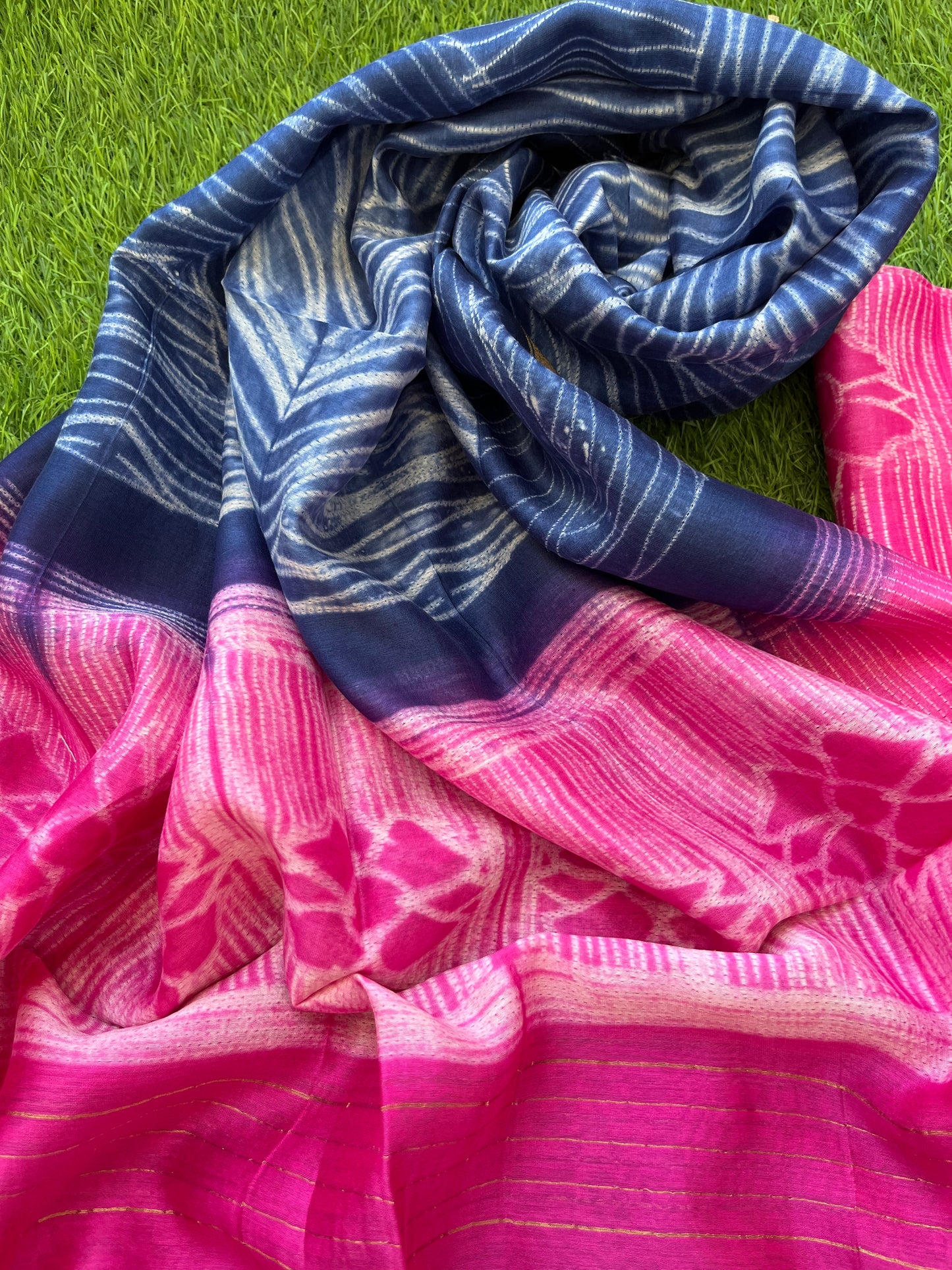 Shibori chanderi kurta dupatta