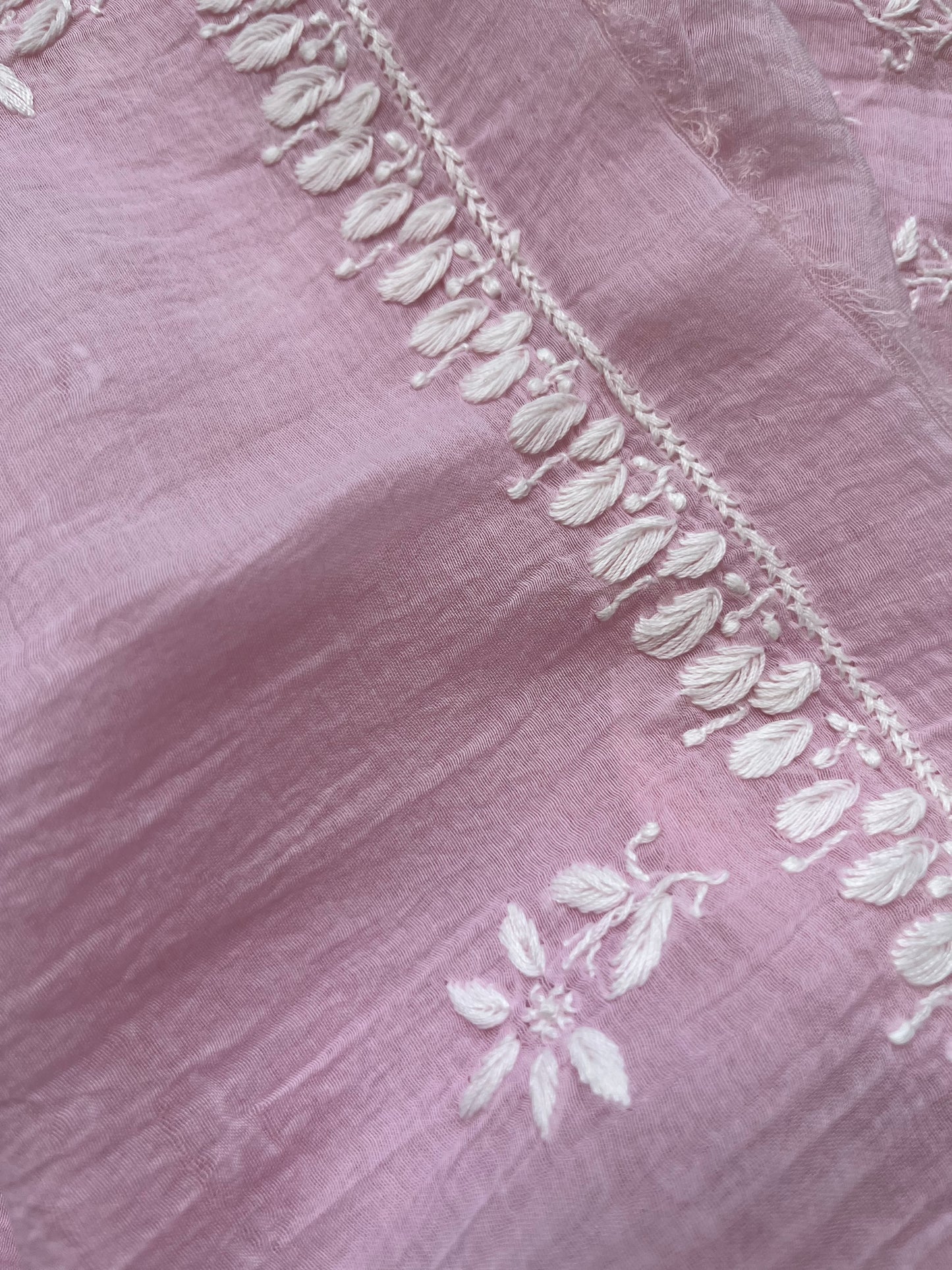 Chanderi Chikankari Kurta kota silk Dupatta