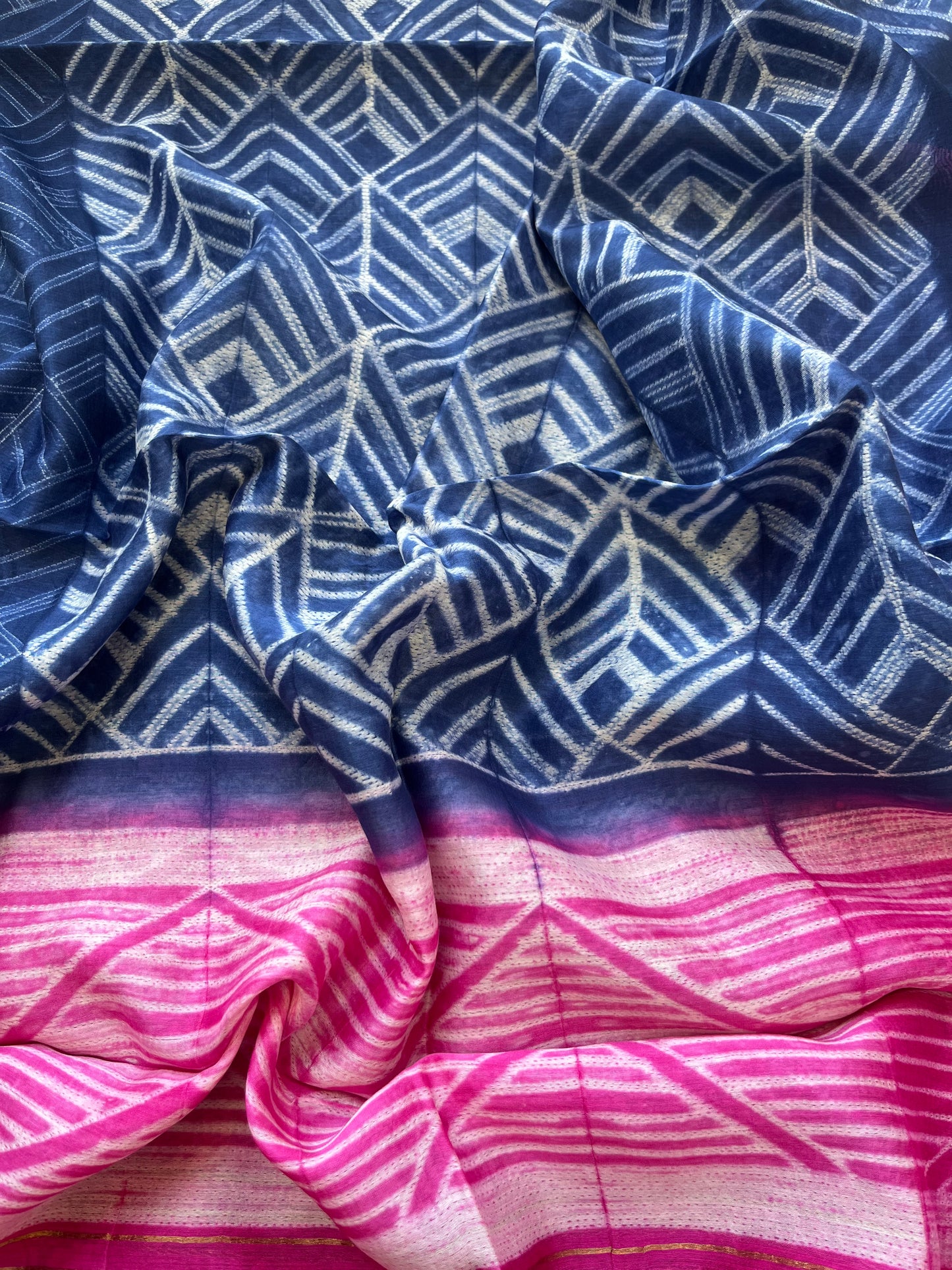 Shibori chanderi kurta dupatta
