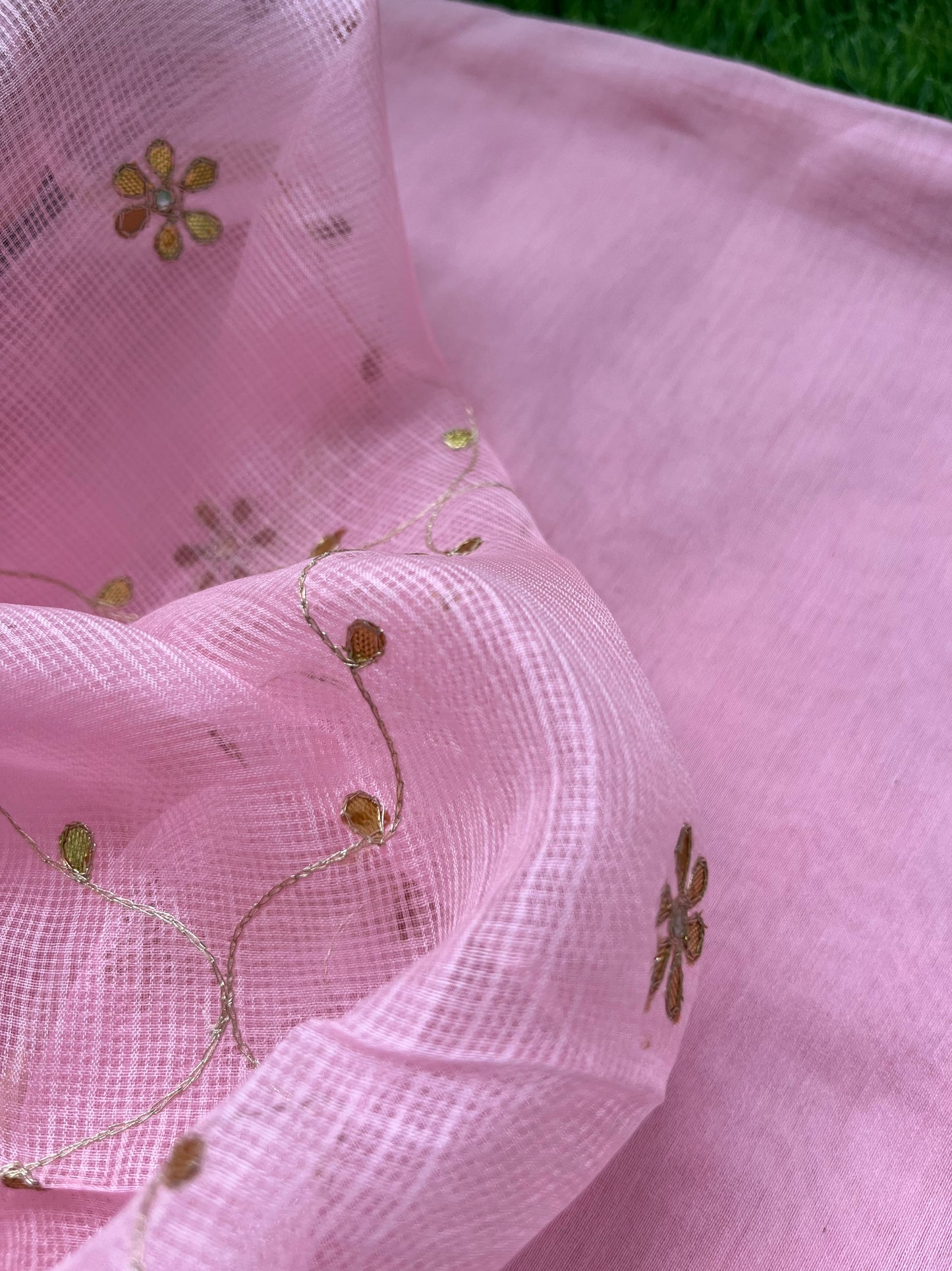त्योहार :kota silk gota patti Dupatta with plain chanderi kurta bottom Fabric