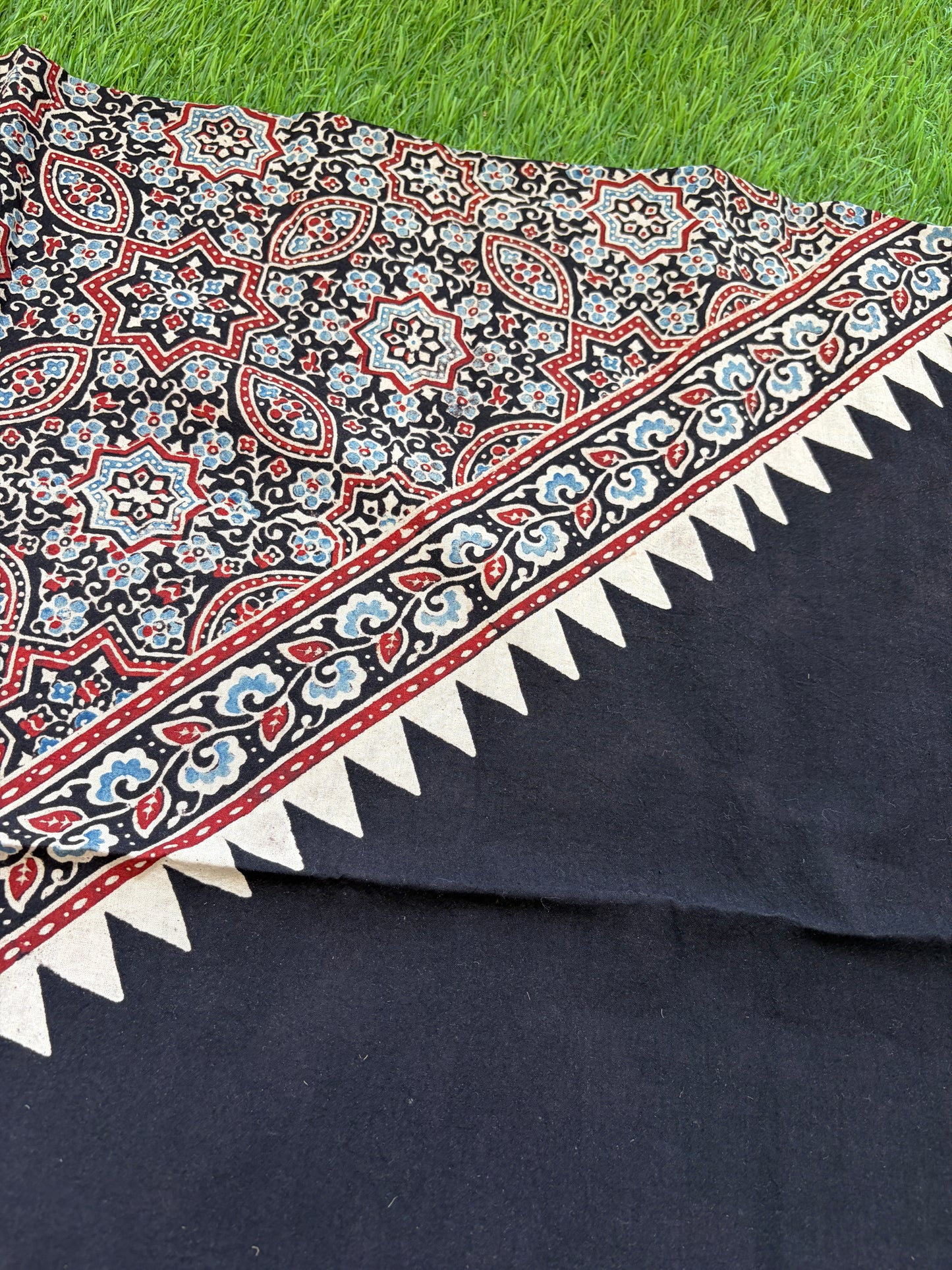 Cotton Ajrakh patterned fabric
