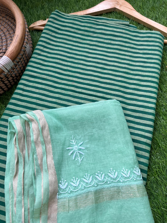 Chanderi Chikankari Dupatta cotton Fabric