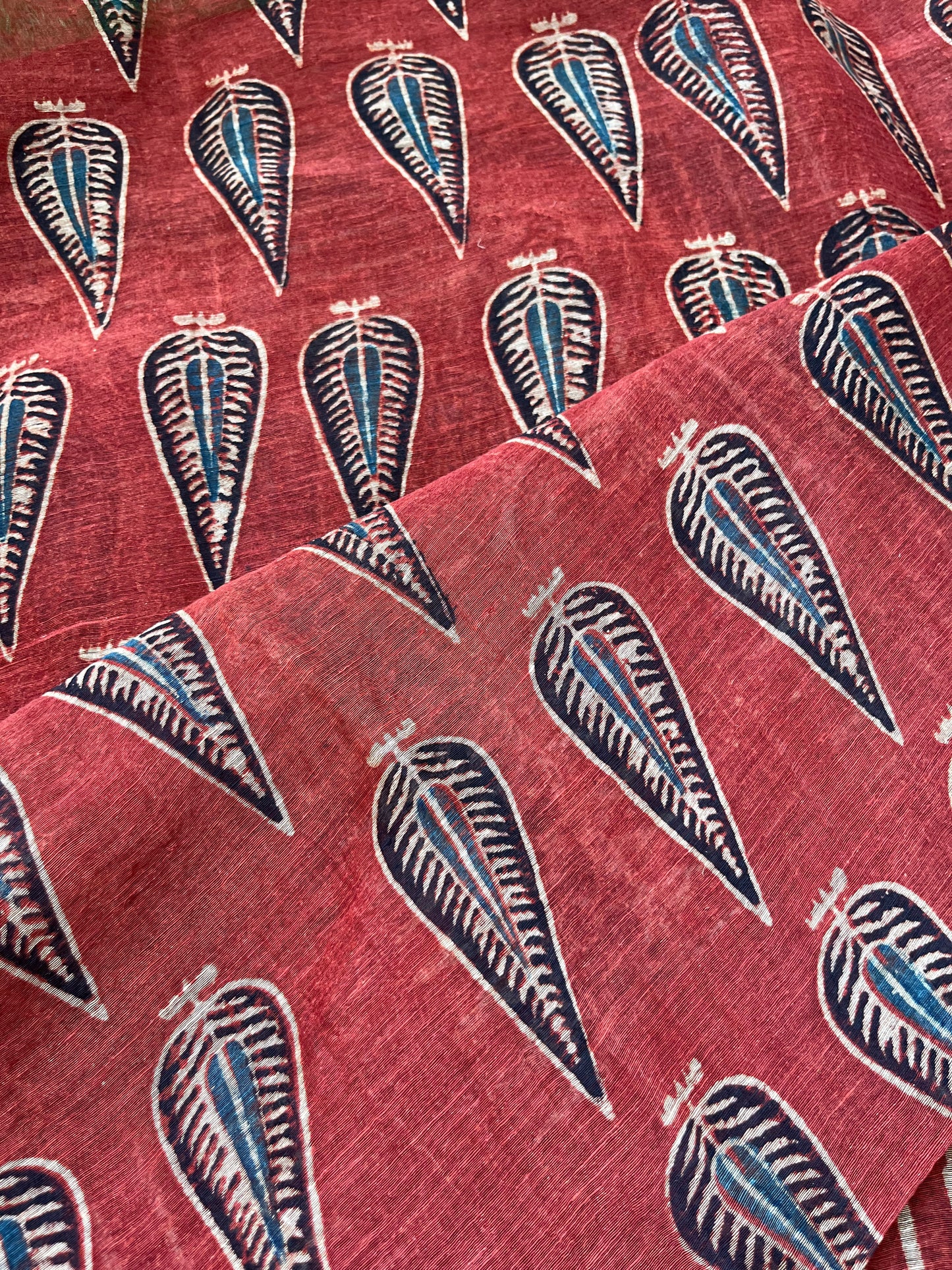 Linen Ajrakh Kurta and dupatta