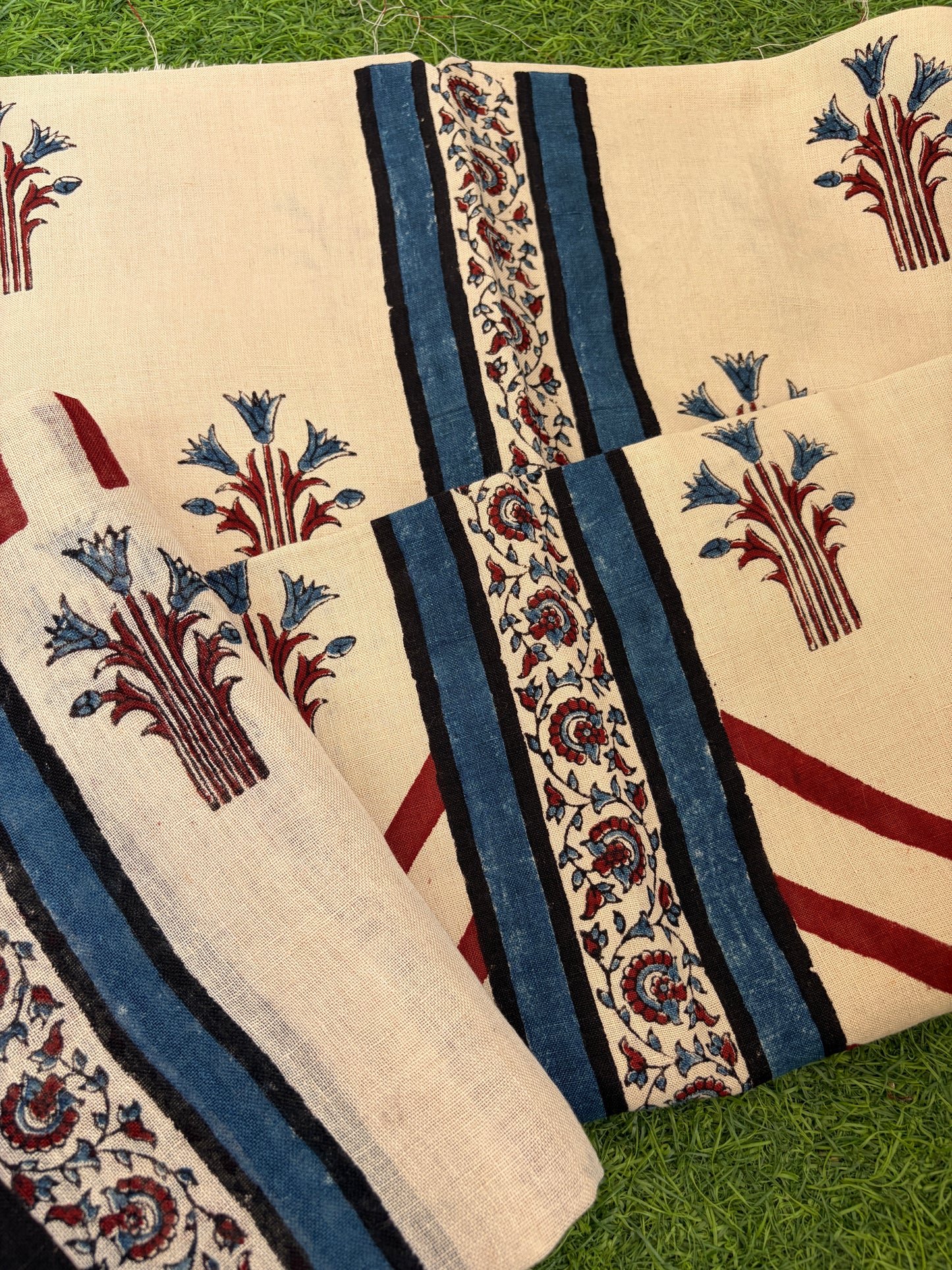 Linen Ajrakh Kurta and dupatta
