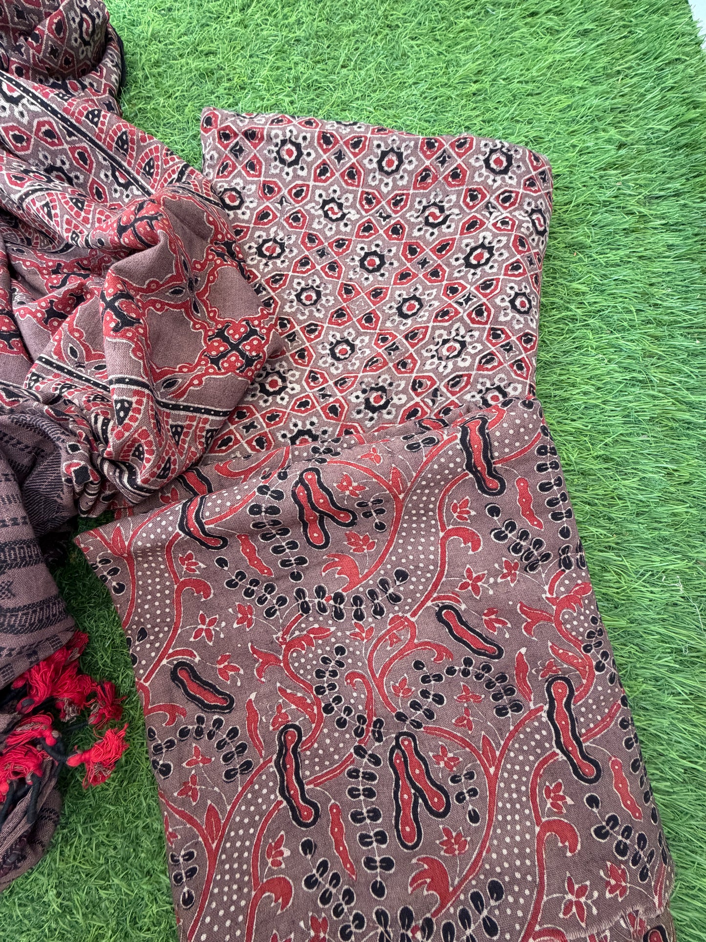 Kala Cotton Ajrakh Kurta bottom and dupatta