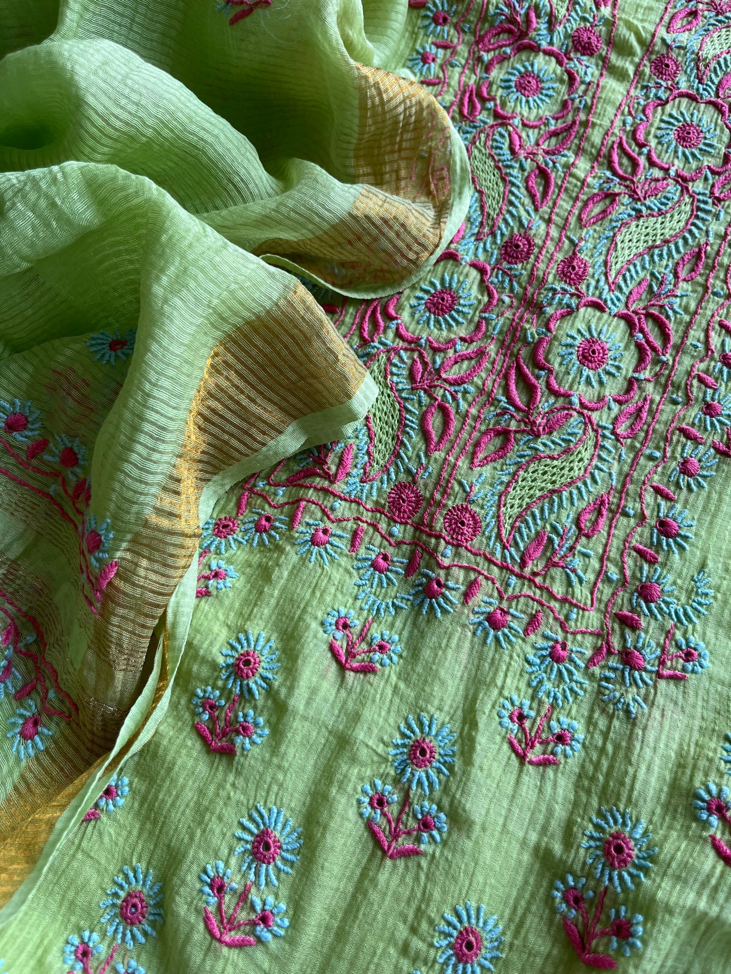Chanderi Chikankari Kurta Dupatta