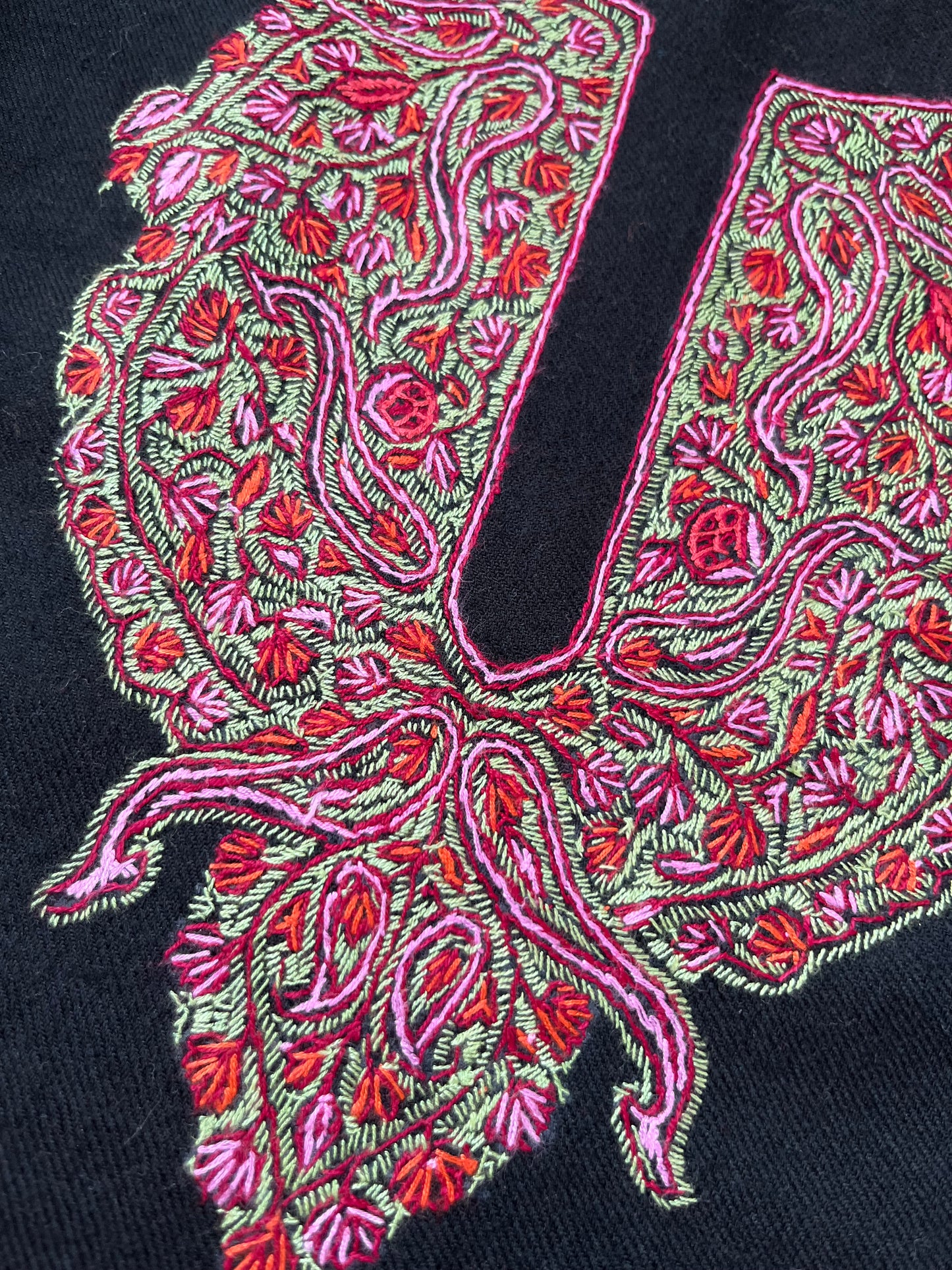 Woollen sozni hand embroidered suit